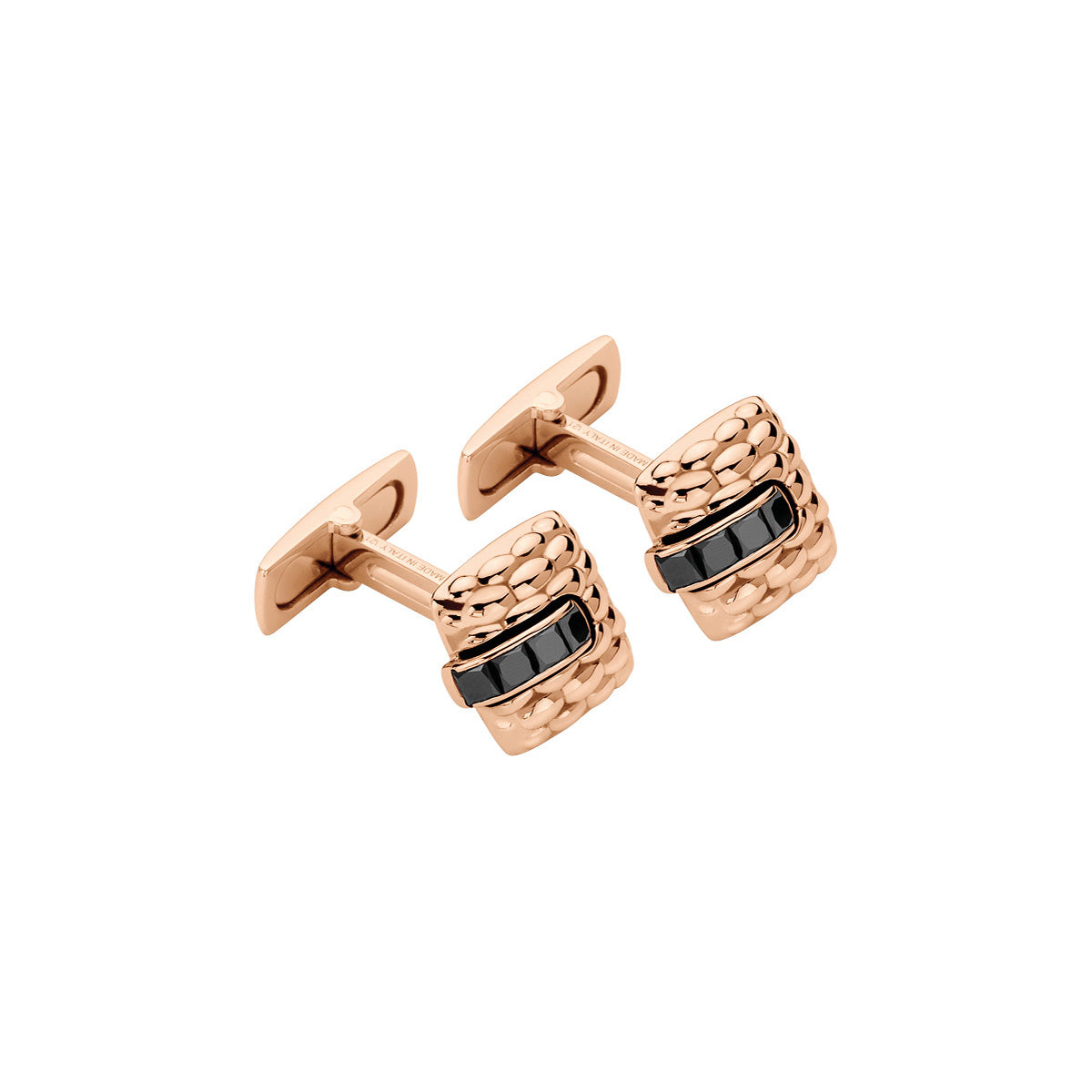 FOPE Vendome Collection Gold Cufflinks with Black Diamonds - Jackson Hole Jewelry Company