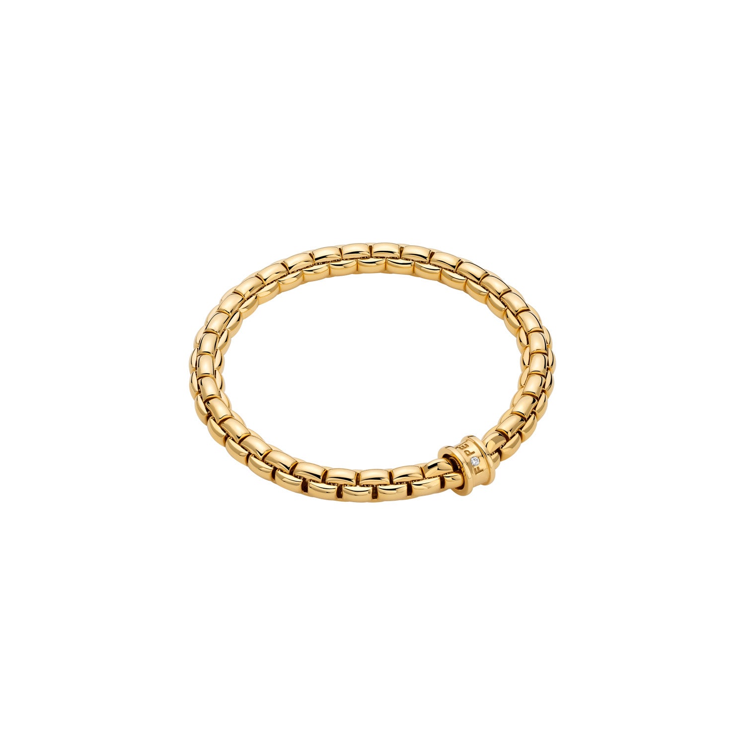 FOPE EKA 18K Gold Tiny Bracelet with a White Diamond - 0.02 carats - Jackson Hole Jewelry Company