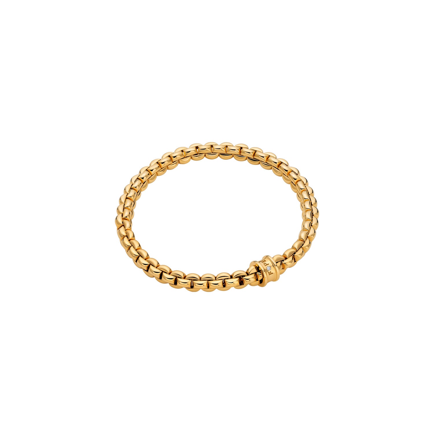 FOPE EKA 18K Gold Tiny Bracelet with a White Diamond - 0.01 carats - Jackson Hole Jewelry Company