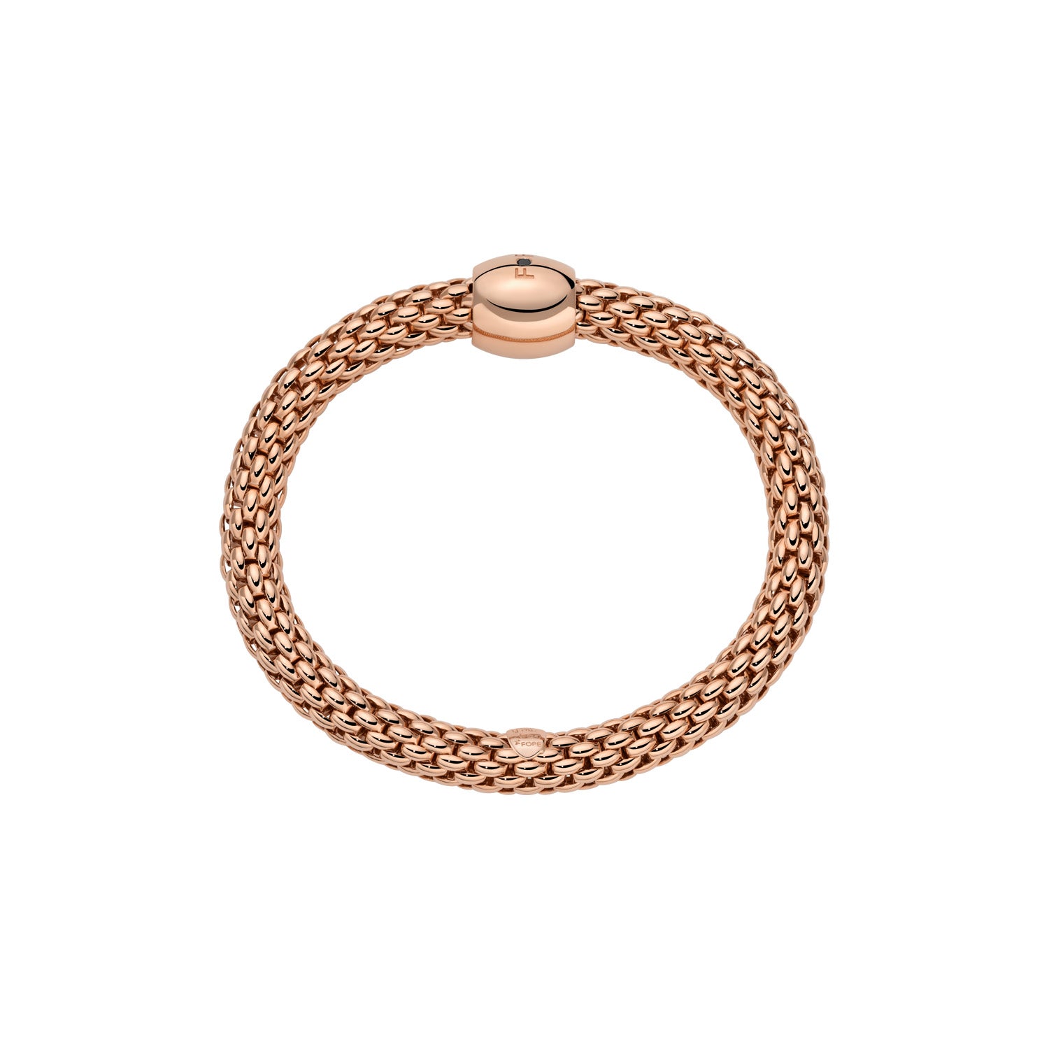 FOPE LOVE NEST 18K Gold Bracelet with a Black Diamond - 0.02 ct - Jackson Hole Jewelry Company