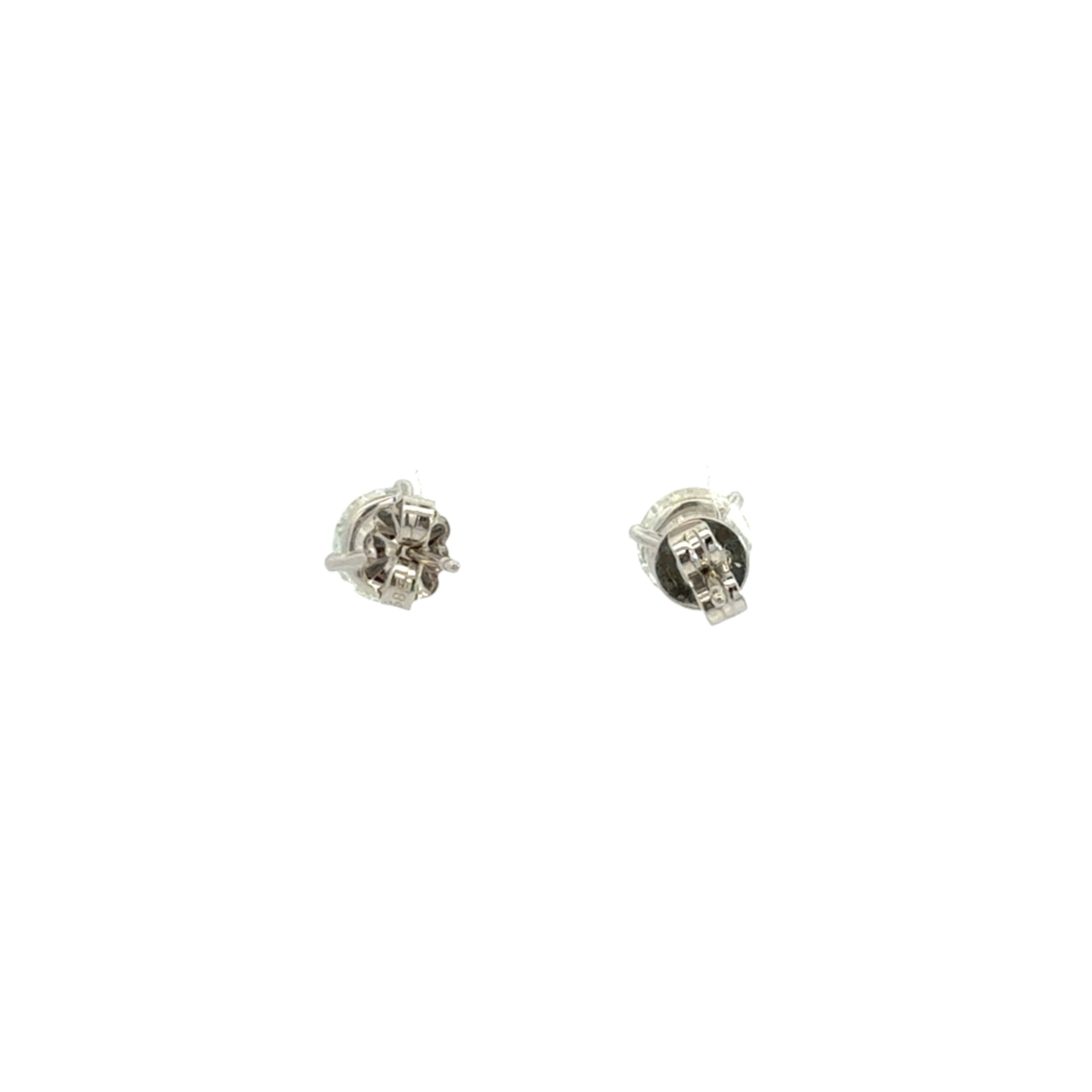 14K White Gold Round Brilliant Diamond Stud Earrings – 2.60 Carats Total - Jackson Hole Jewelry Company