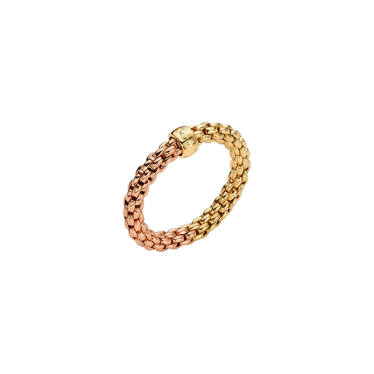 FOPE ESSENTIALS 18K Gold Bicolor Flex'it Ring With Round Mesh - Jackson Hole Jewelry Company