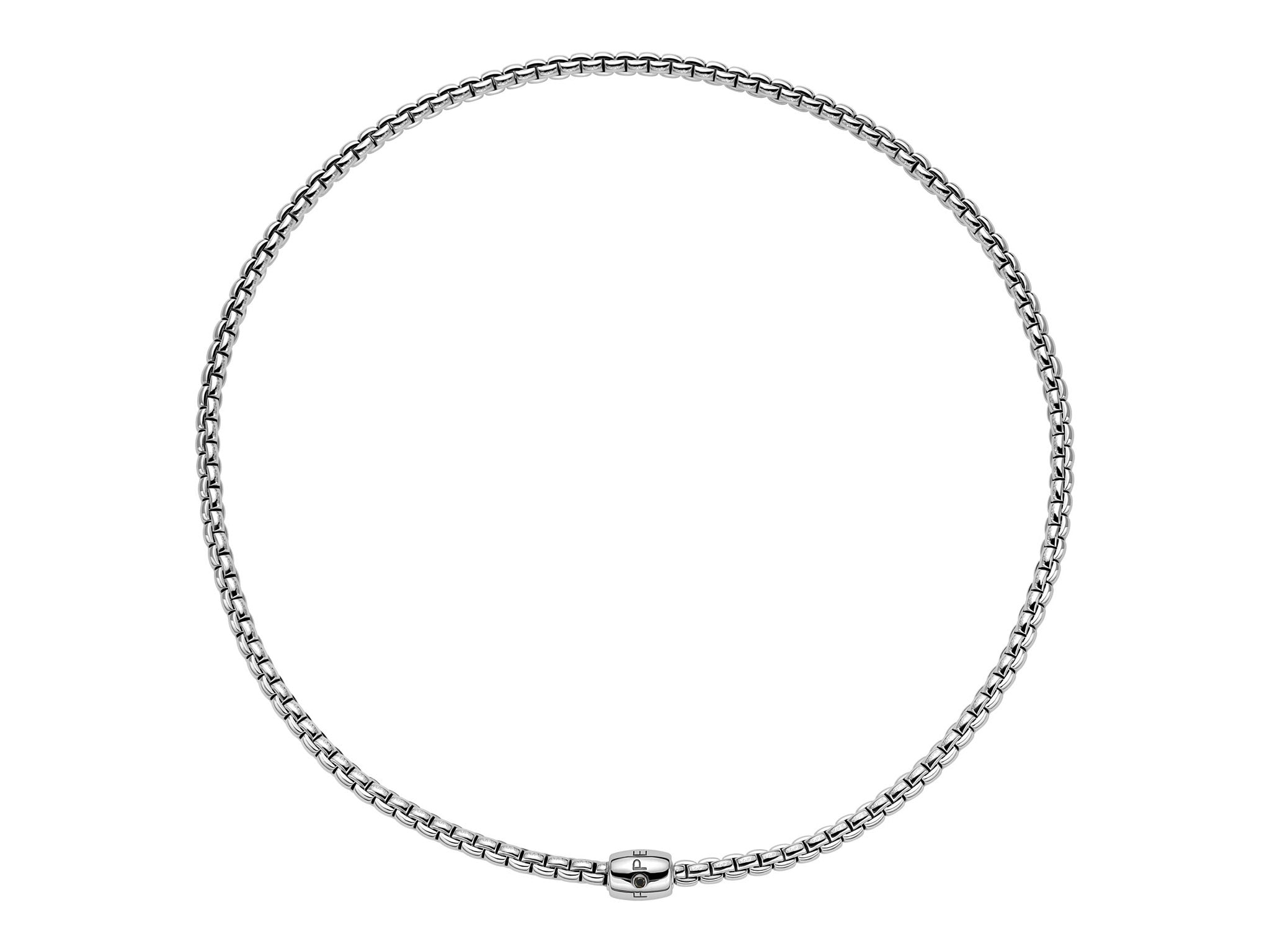 FOPE EKA 18K Gold Flex'it Necklace with Ornamental Clasp and a Black Diamond - Jackson Hole Jewelry Company