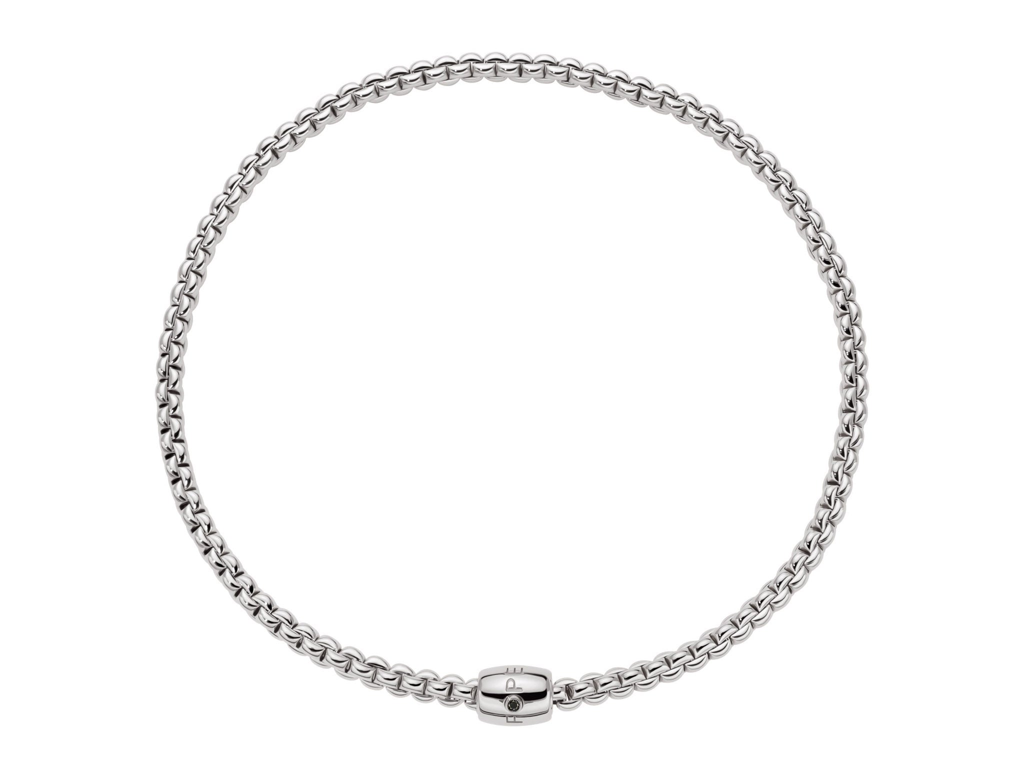 FOPE EKA 18K Gold Flex'it Necklace with Ornamental Clasp and a Black Diamond - 0.03 carats - Jackson Hole Jewelry Company