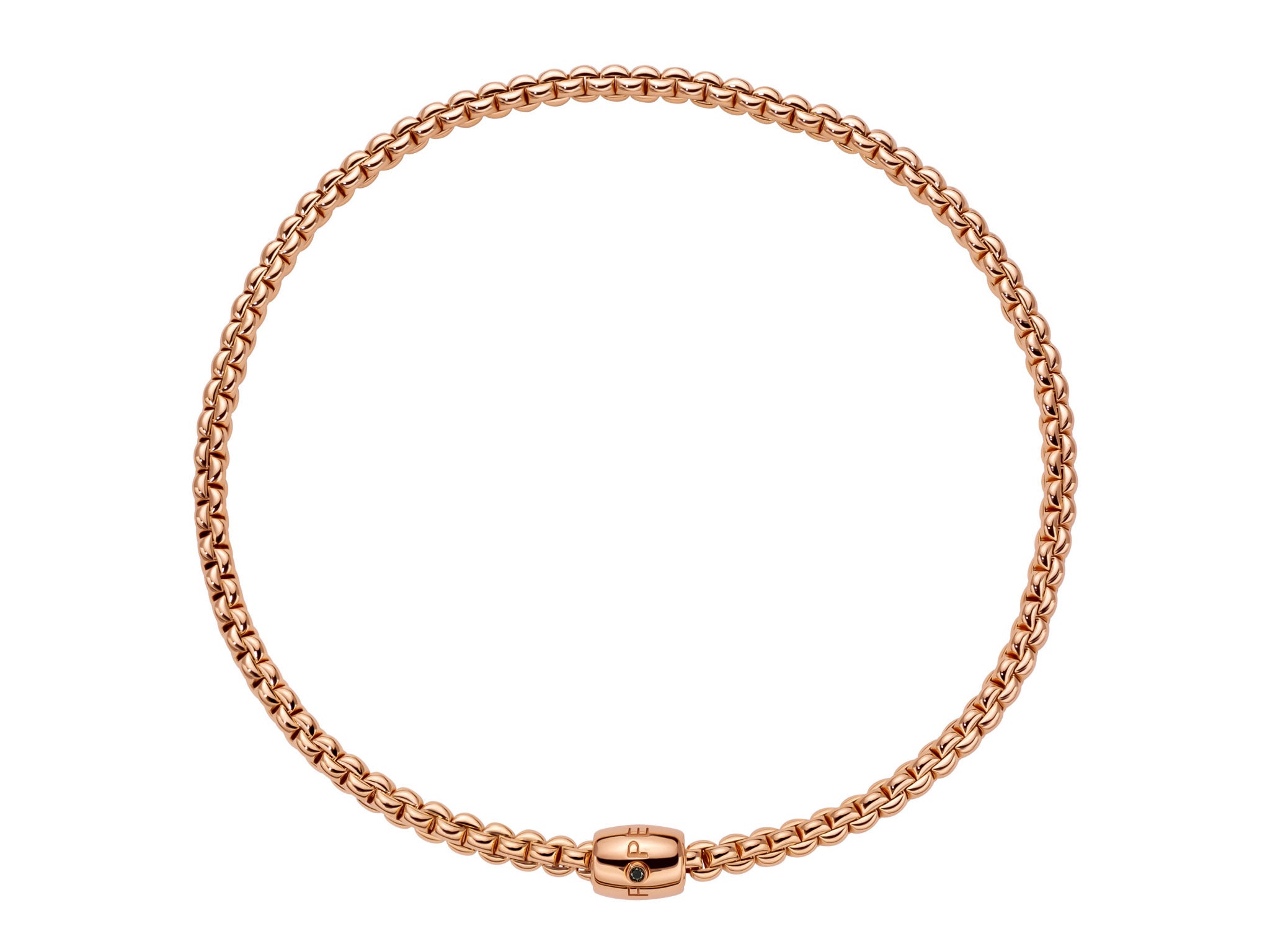 FOPE EKA 18K Gold Flex'it Necklace with Ornamental Clasp and a Black Diamond - 0.03 carats - Jackson Hole Jewelry Company