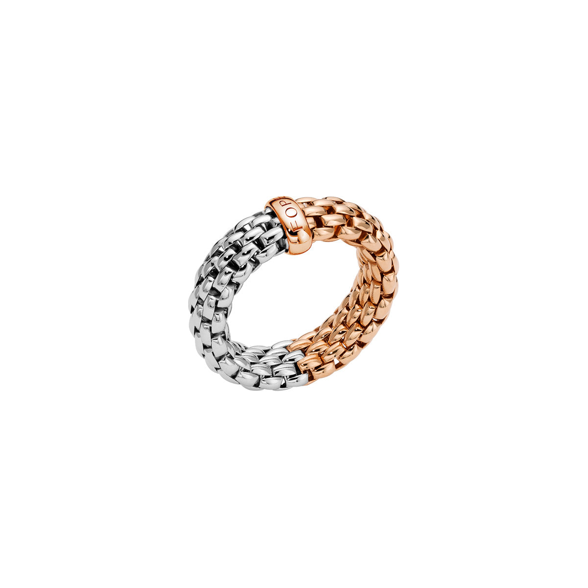 FOPE ESSENTIALS 18K Gold Bicolor Flex'it Ring With Flat Mesh - Jackson Hole Jewelry Company