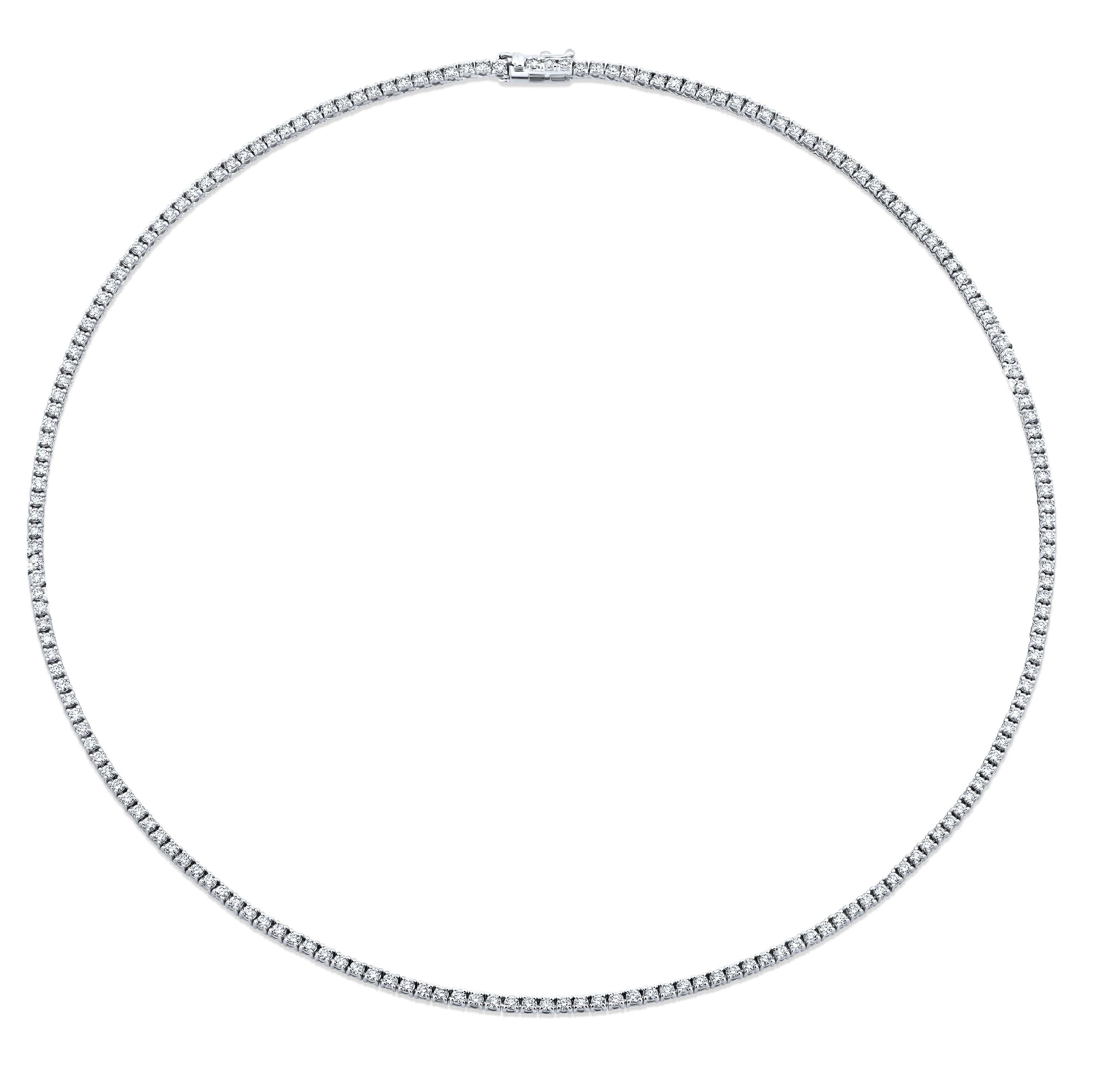 18K White Gold 4-Prong Straight Line Diamond Necklace - Jackson Hole Jewelry Company