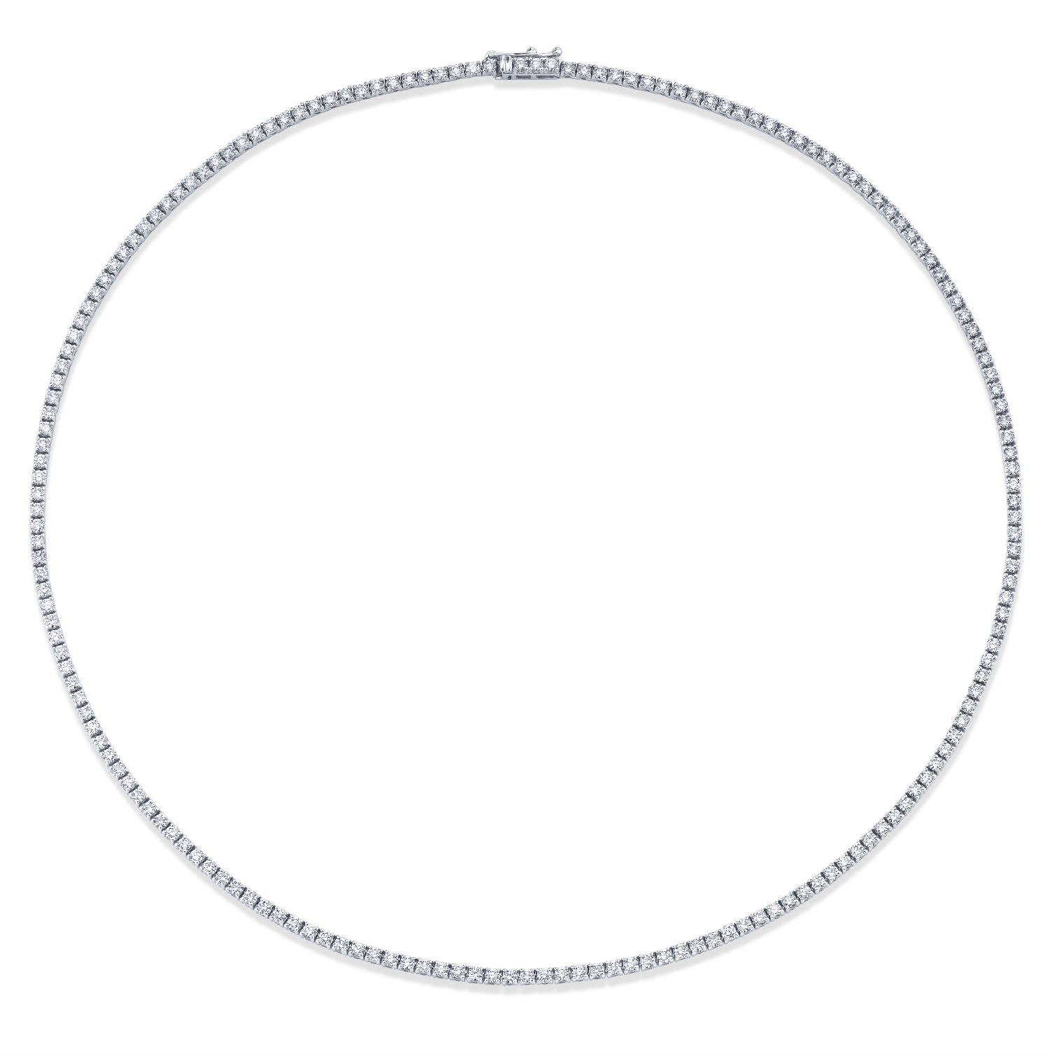 18K White Gold 4-Prong Straight Line Diamond Necklace - Jackson Hole Jewelry Company