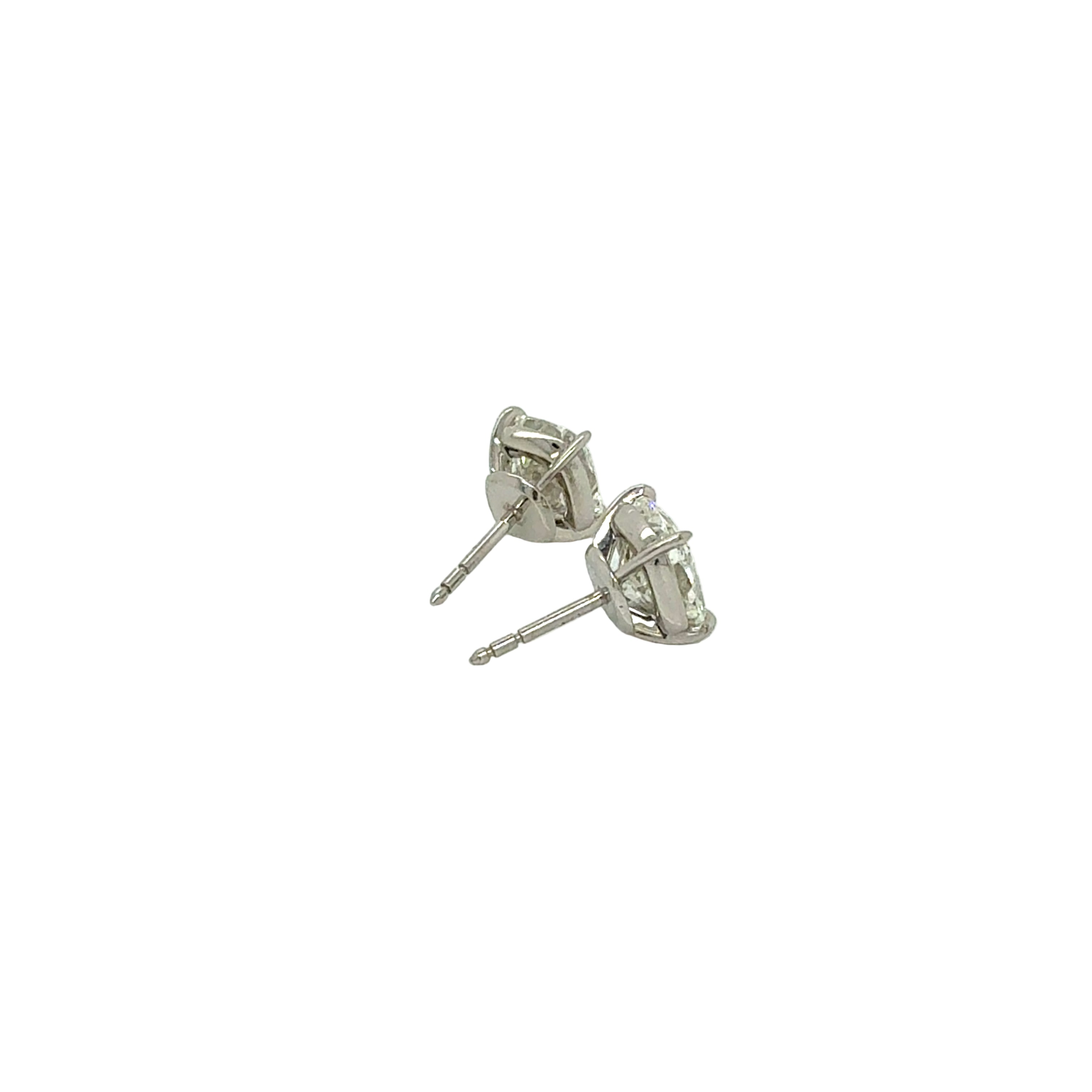 Platinum Cushion-Cut Diamond Stud Earrings - Jackson Hole Jewelry Company