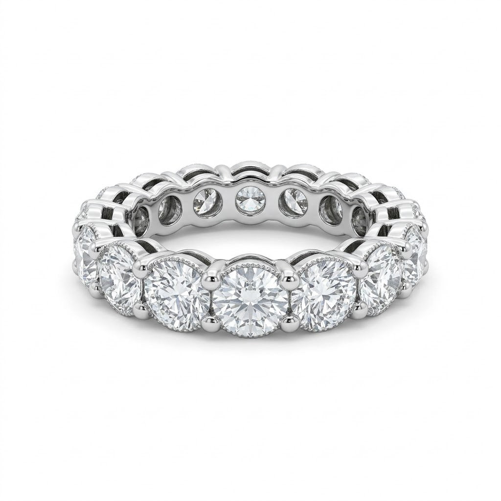 Round Diamond Eternity Band in Platinum 4.23 Cttw - Jackson Hole Jewelry Company
