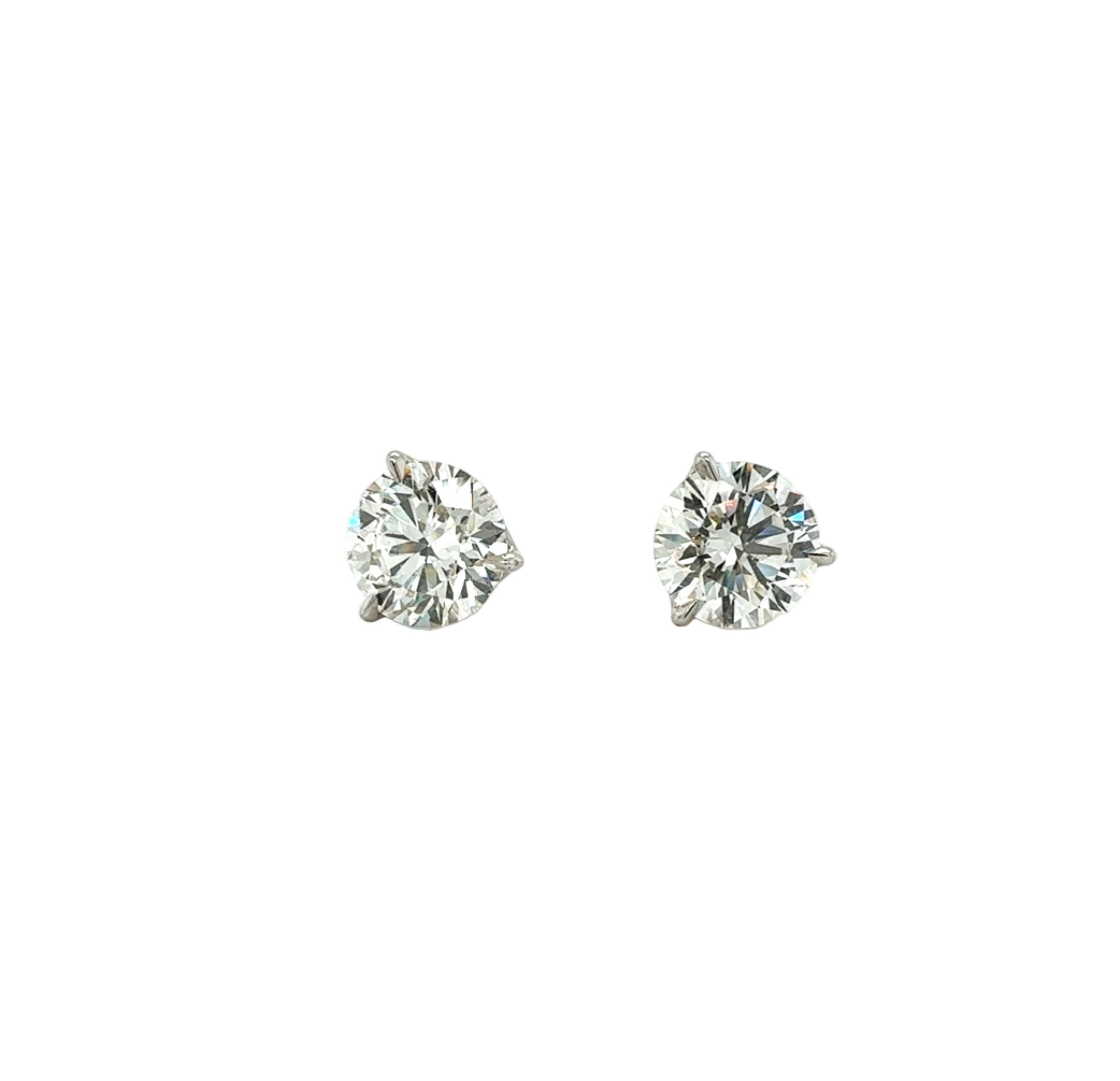 Round Brilliant Diamond Stud Earrings with 18K White Gold - Jackson Hole Jewelry Company