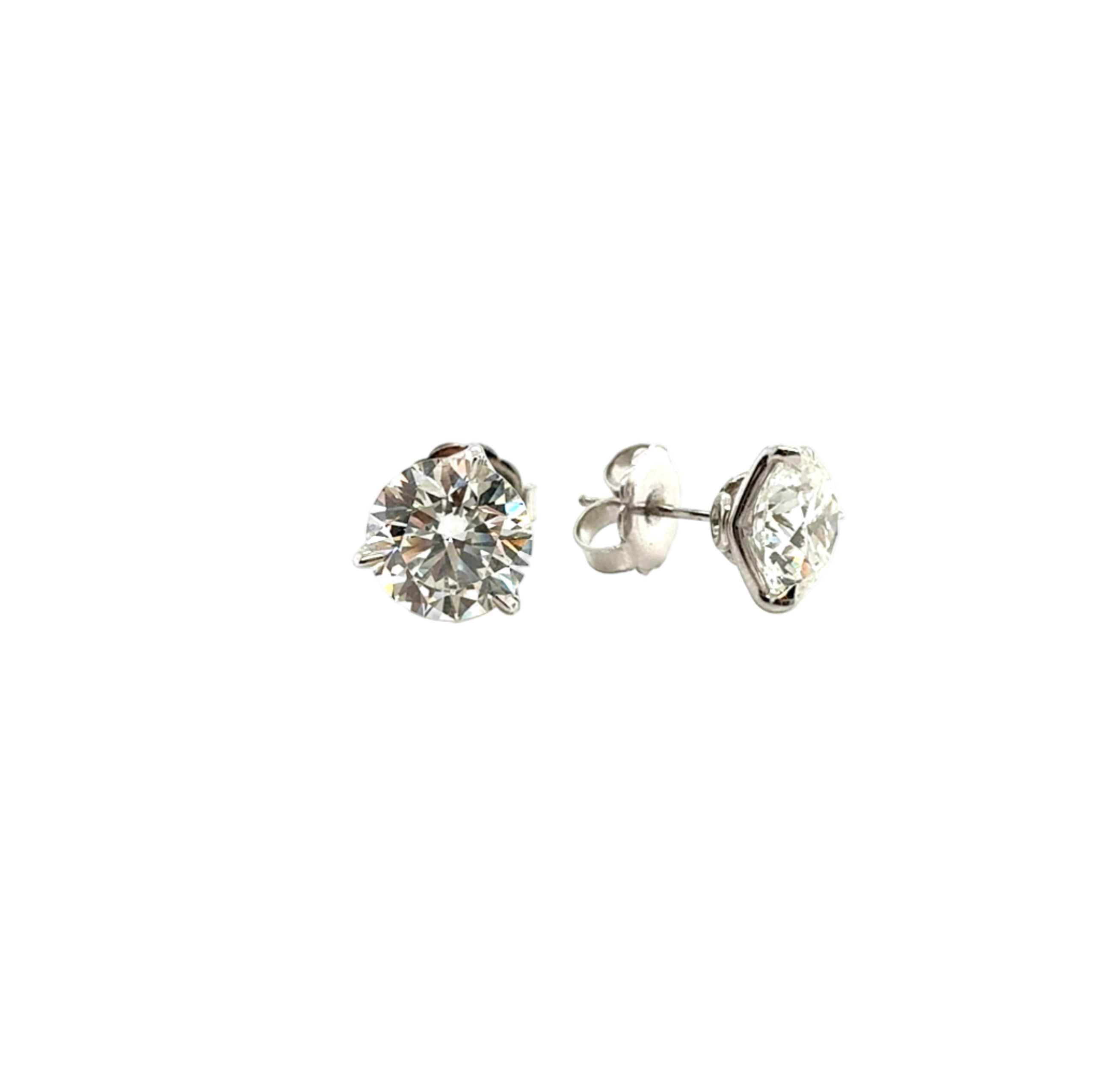 Round Brilliant Diamond Stud Earrings with 18K White Gold - Jackson Hole Jewelry Company