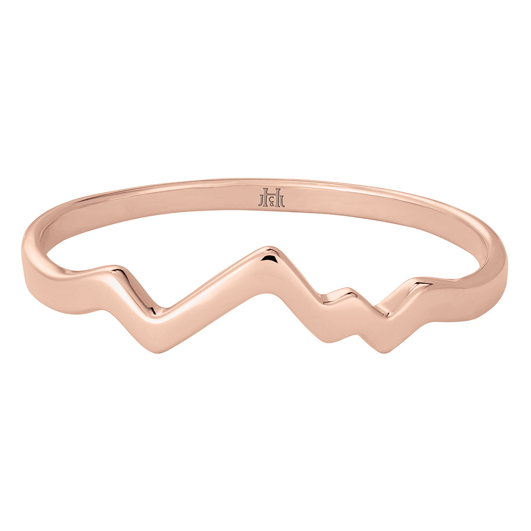 Single Teton Outline Ring in 14K Rose Gold - Jackson Hole Jewelry Company
