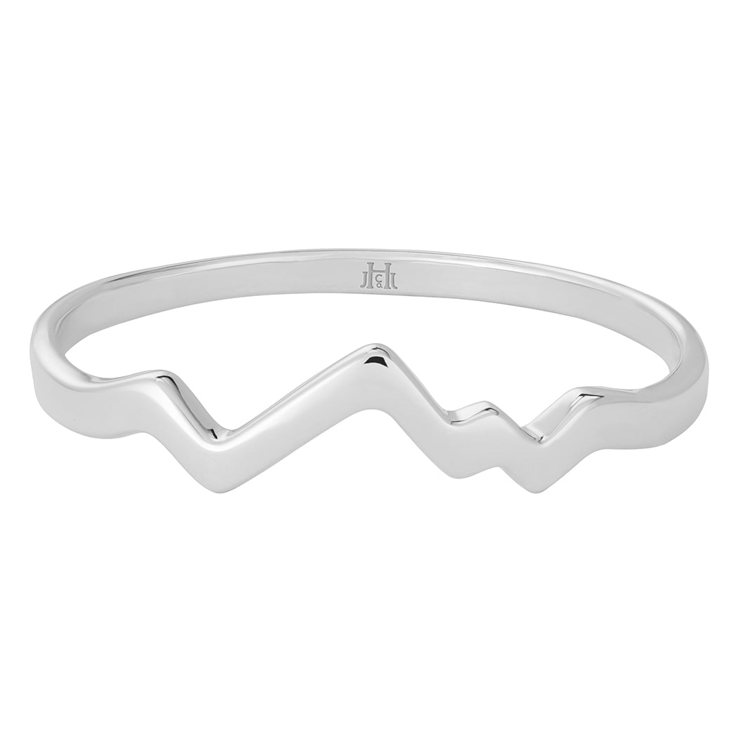 Single Teton Outline Ring in 14K White Gold - Jackson Hole Jewelry Company