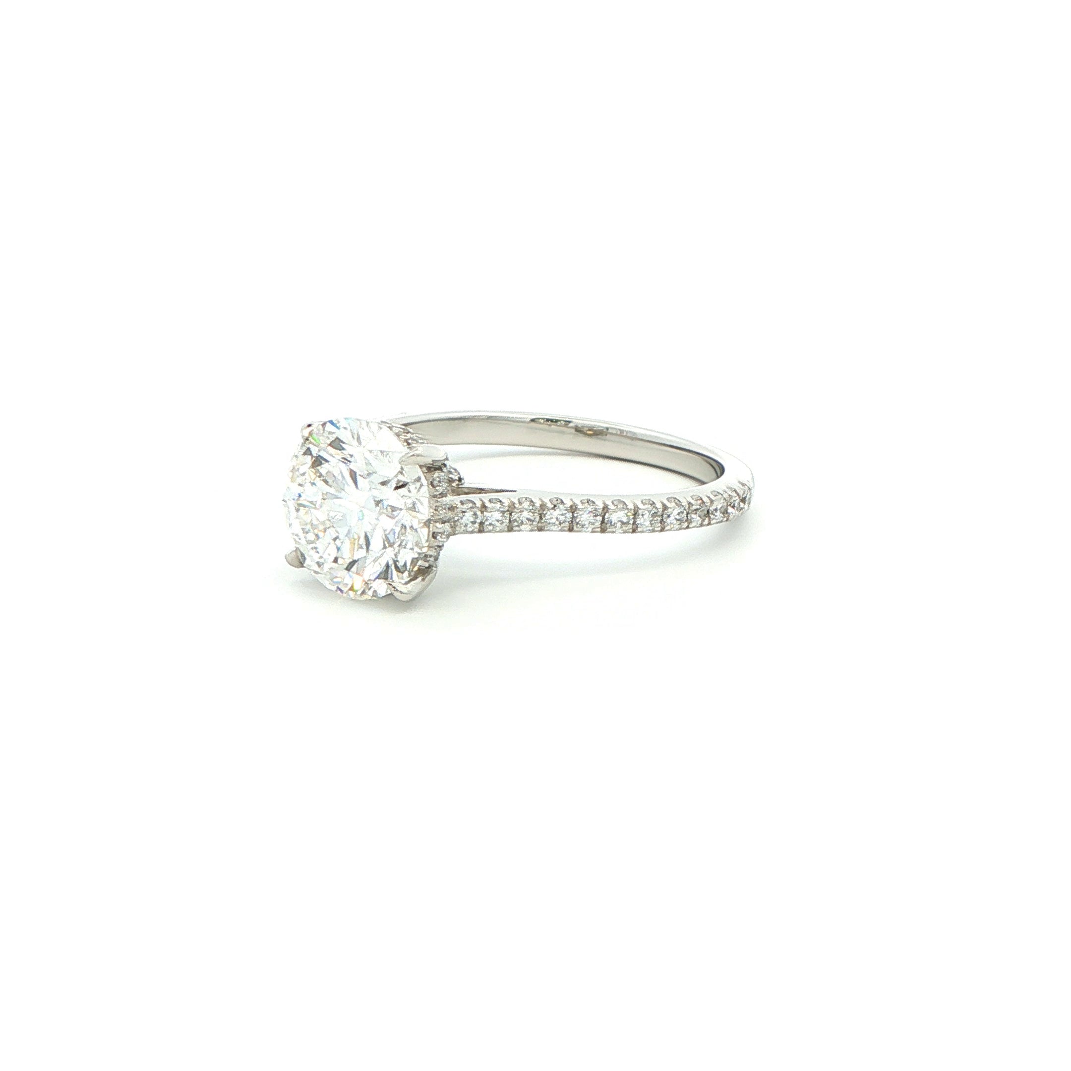 Round Brilliant Diamond Engagement Ring in Platinum - Jackson Hole Jewelry Company