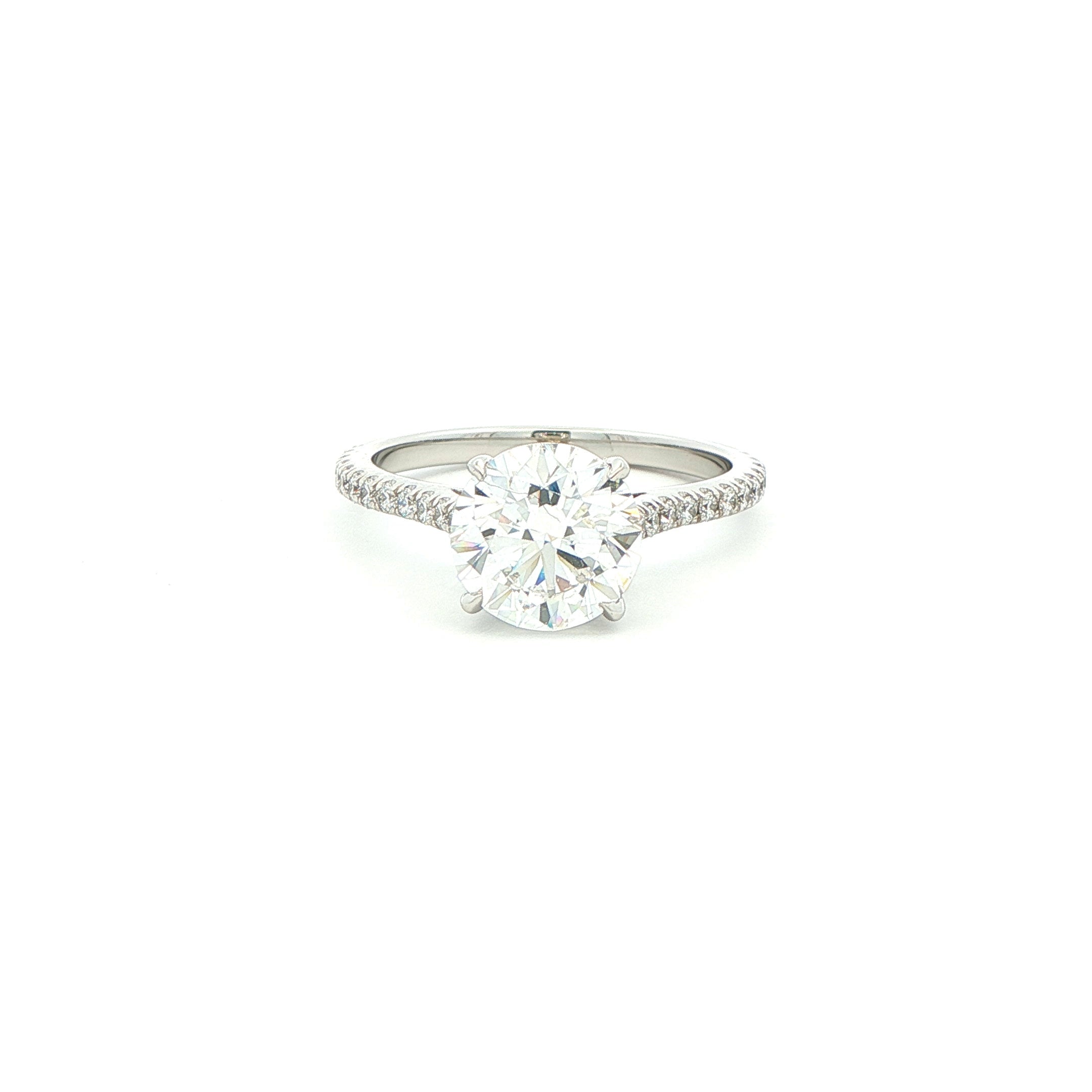 Round Brilliant Diamond Engagement Ring in Platinum - Jackson Hole Jewelry Company