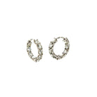 Hoop Earrings with Round Brilliant Diamonds in 18K White Gold - Jackson Hole Jewelry Company