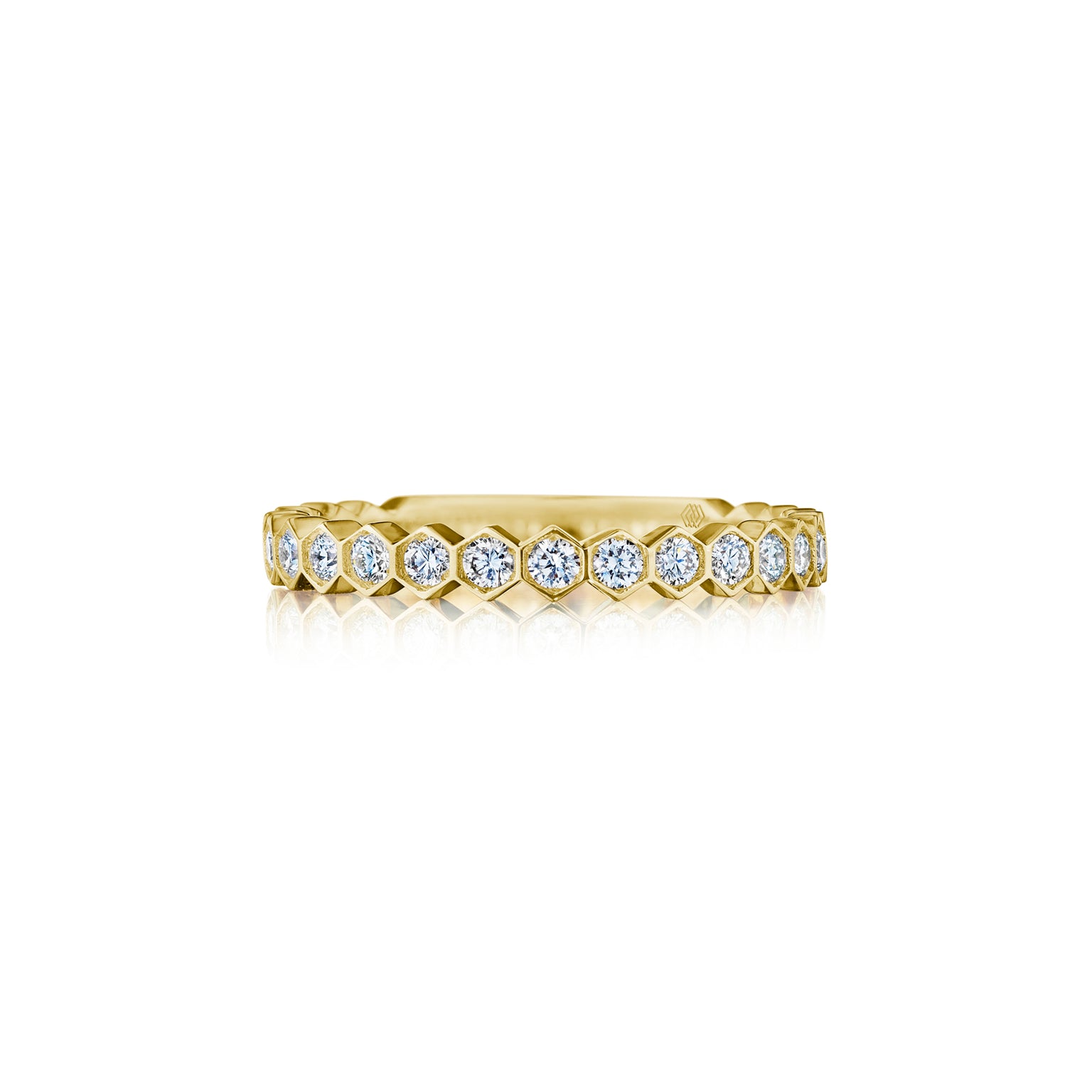 Hex Collection 18K White Gold Honeycomb 3/4 Diamond Eternity Ring - Jackson Hole Jewelry Company