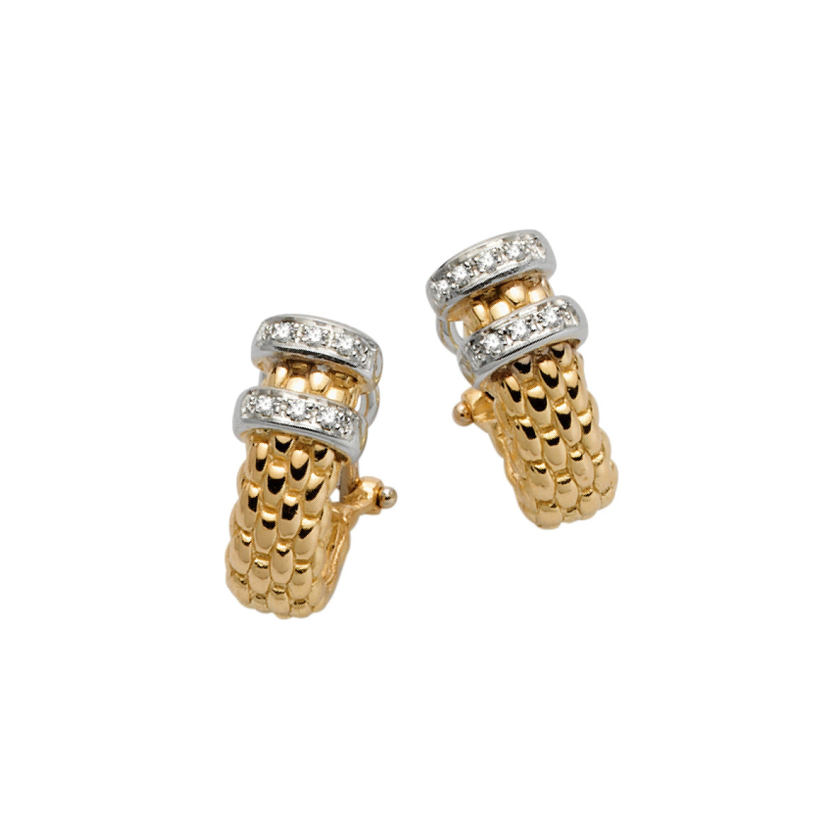 FOPE SOLO 18K Gold Earrings with White Diamonds - 0.11 carats - Jackson Hole Jewelry Company