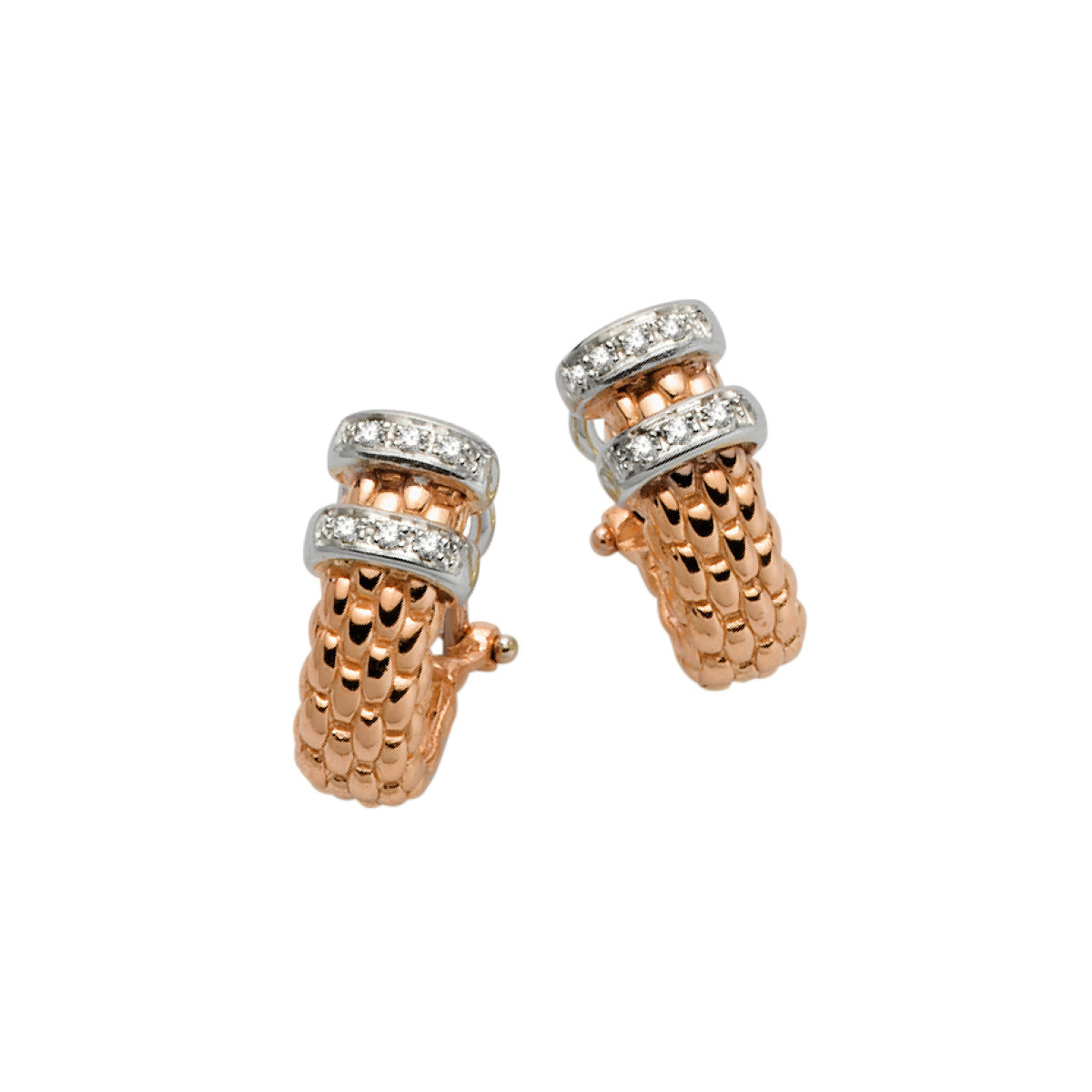 FOPE SOLO 18K Gold Earrings with White Diamonds - 0.11 carats - Jackson Hole Jewelry Company