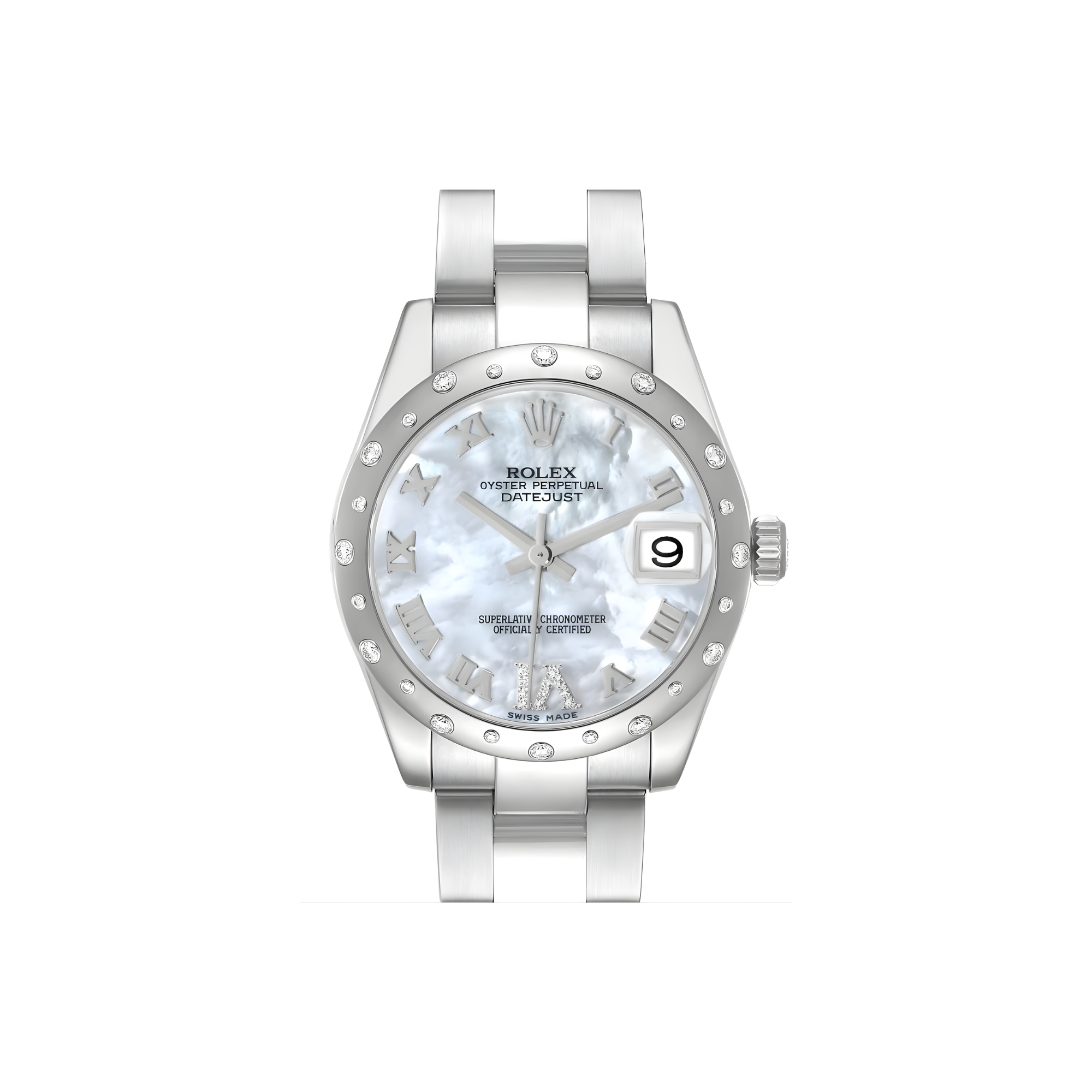 Rolex Datejust 31mm Mother of Pearl Diamond Dial Fluted in Steel and White Gold on Jubilee - Jackson Hole Jewelry Company