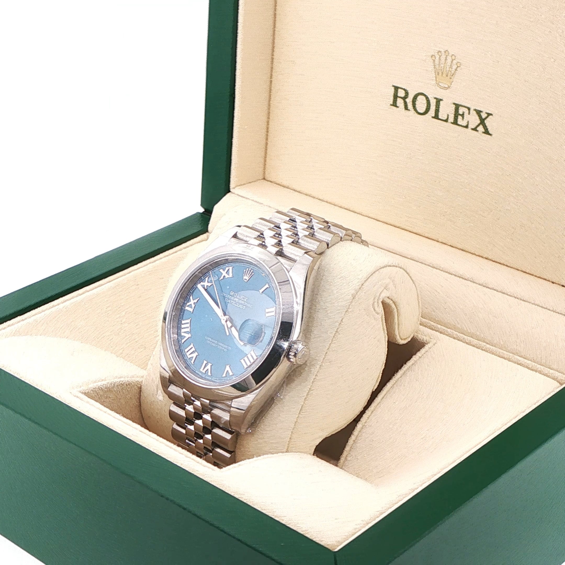 Rolex Datejust 41 in Oystersteel with Blue Roman Dial on Jubilee (Box & Card, 2022) - Jackson Hole Jewelry Company