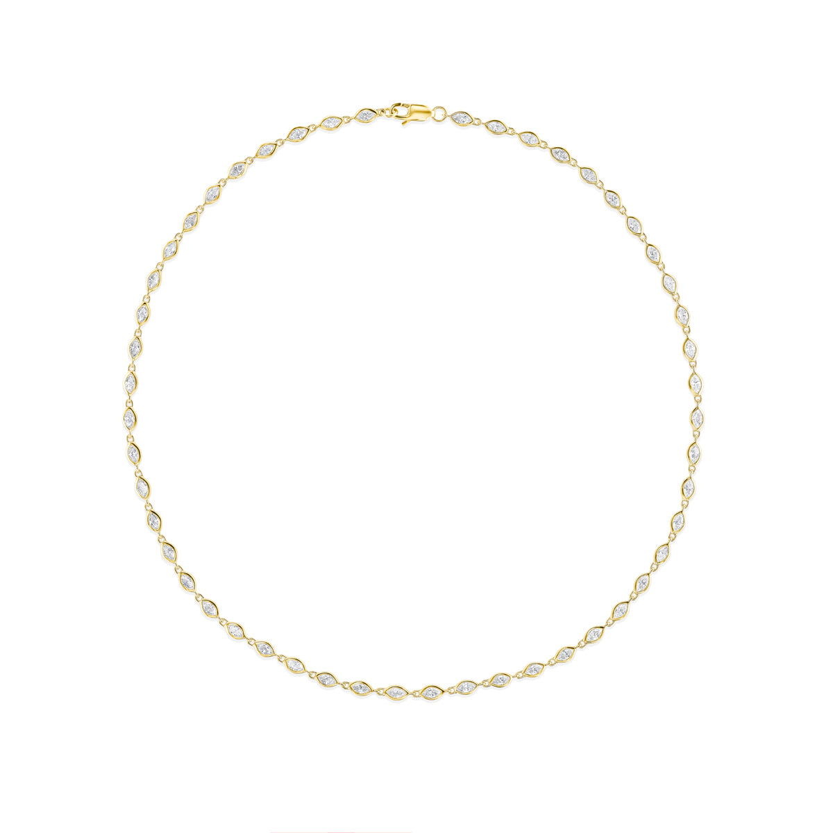 18K Yellow Gold Marquise Diamond Necklace – 4.70 Carats - Jackson Hole Jewelry Company