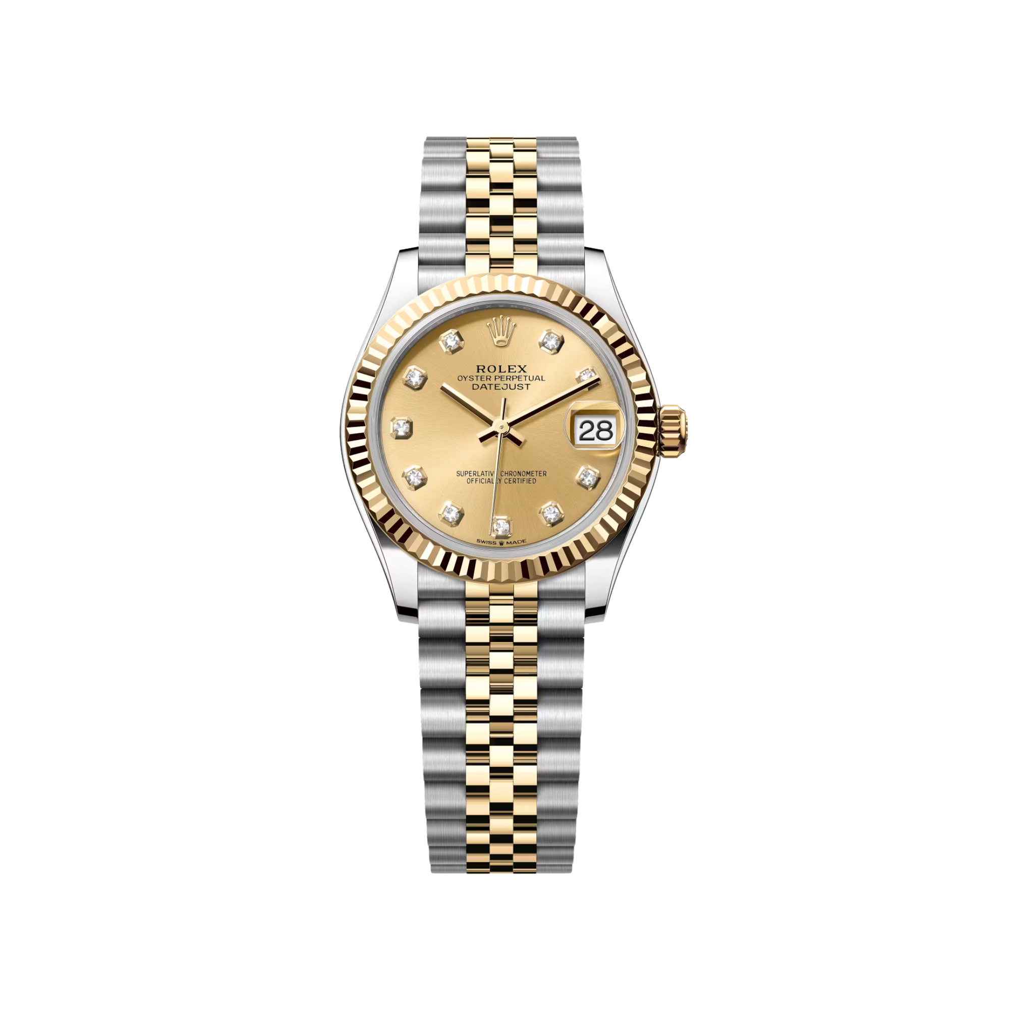 Rolex – Datejust 31mm in Yellow Rolesor with Champagne Diamond Dial on Jubilee Bracelet - Jackson Hole Jewelry Company