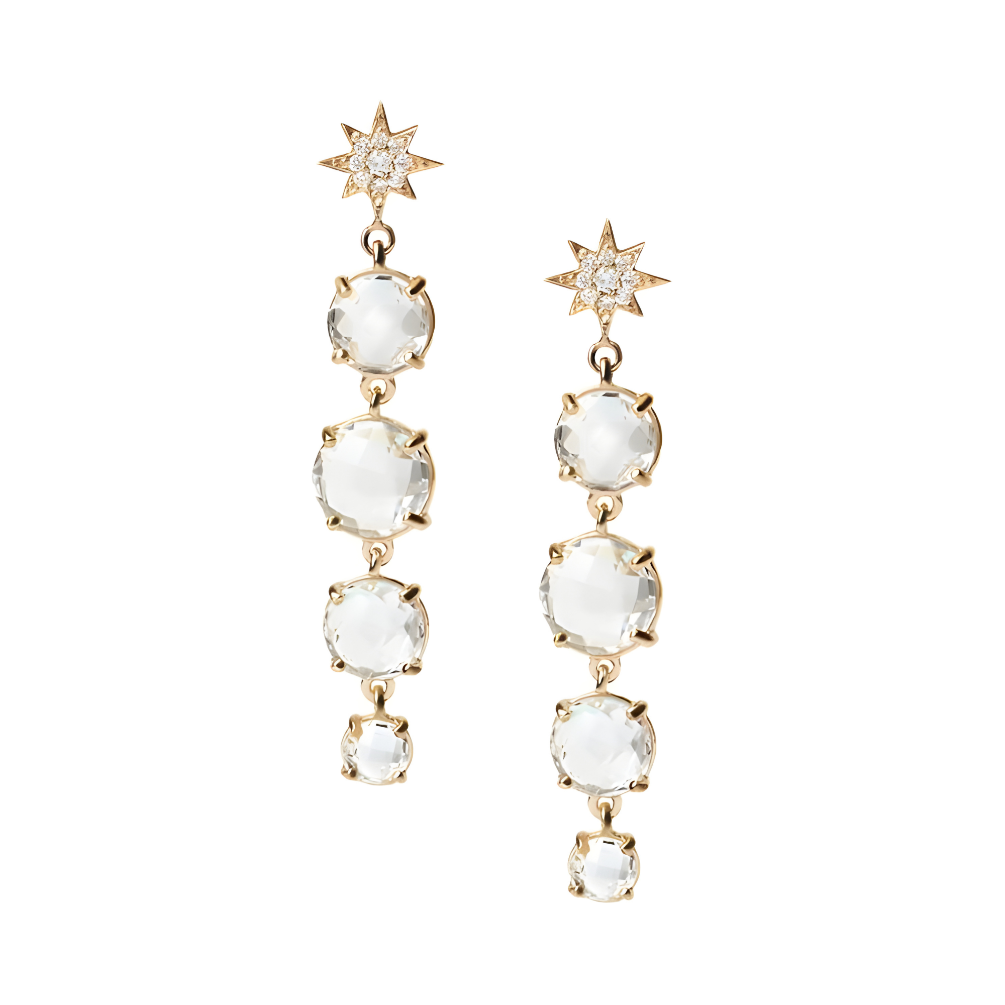 ANZIE Aztec North Star Melia Earrings in 14K Gold 0.10 cttw - Jackson Hole Jewelry Company