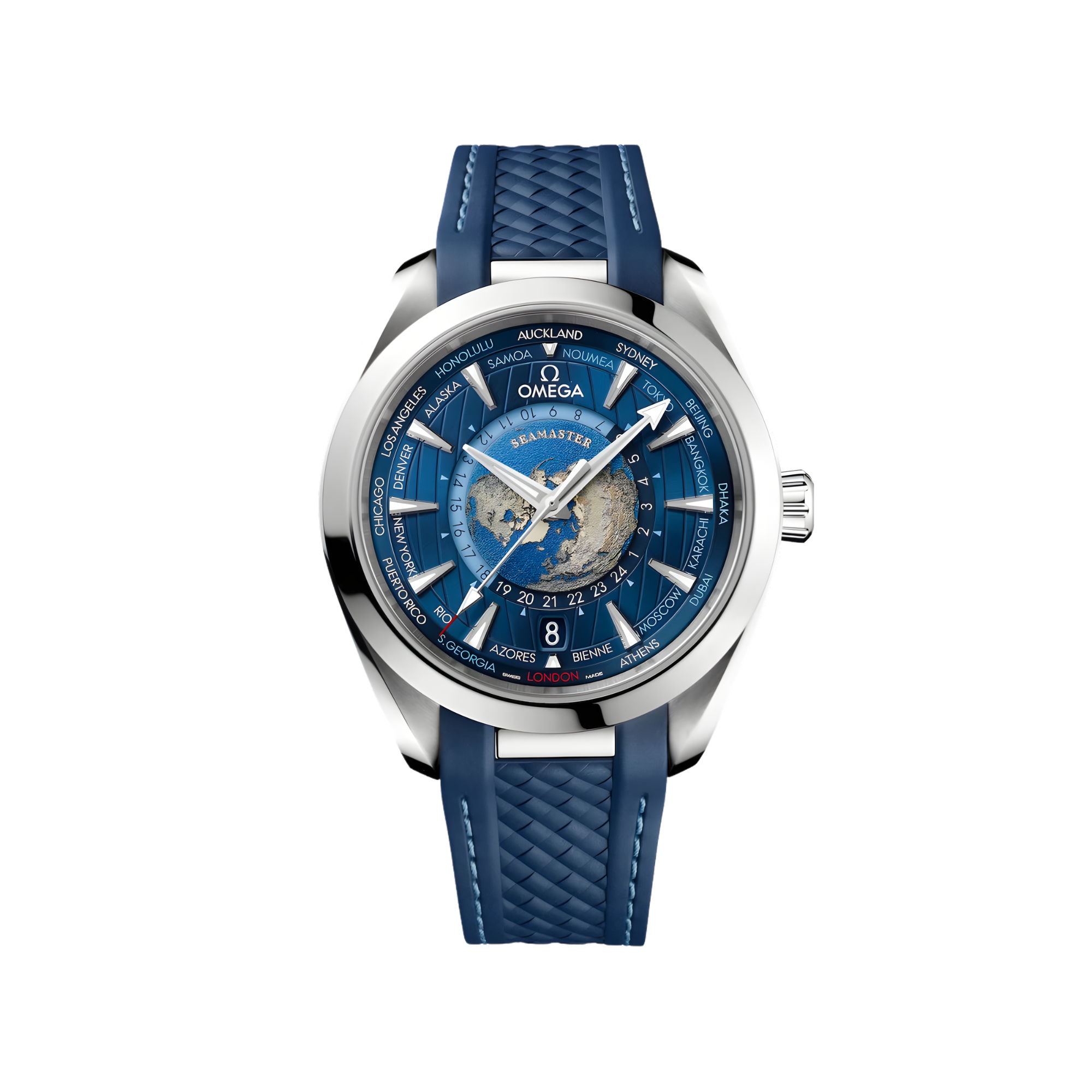 Omega – Seamaster Aqua Terra 150M Co-Axial Master Chronometer GMT Worldtimer 43mm (2022) - Jackson Hole Jewelry Company