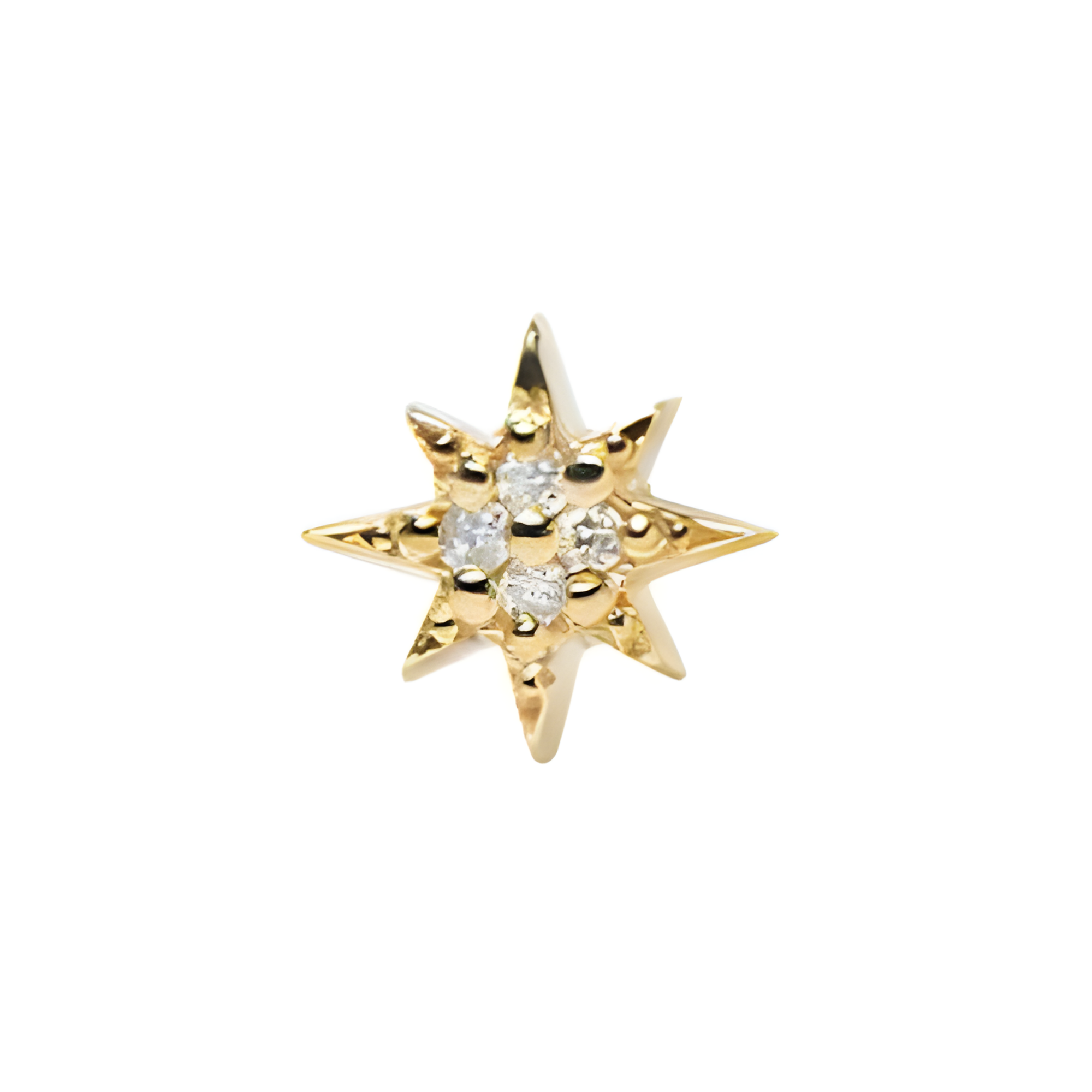 ANZIE Aztec North Star Single Stud in 14K Gold 0.02 cttw - Jackson Hole Jewelry Company