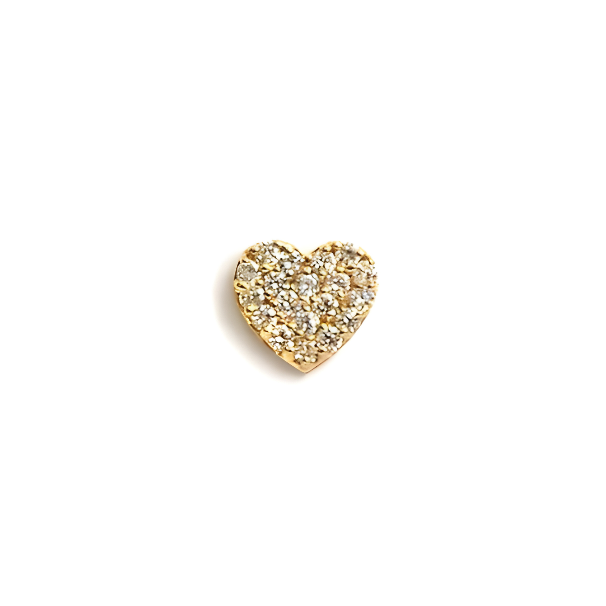 ANZIE Love Letter Pavé Heart Stud in 14K Yellow Gold 0.08 cttw - Jackson Hole Jewelry Company