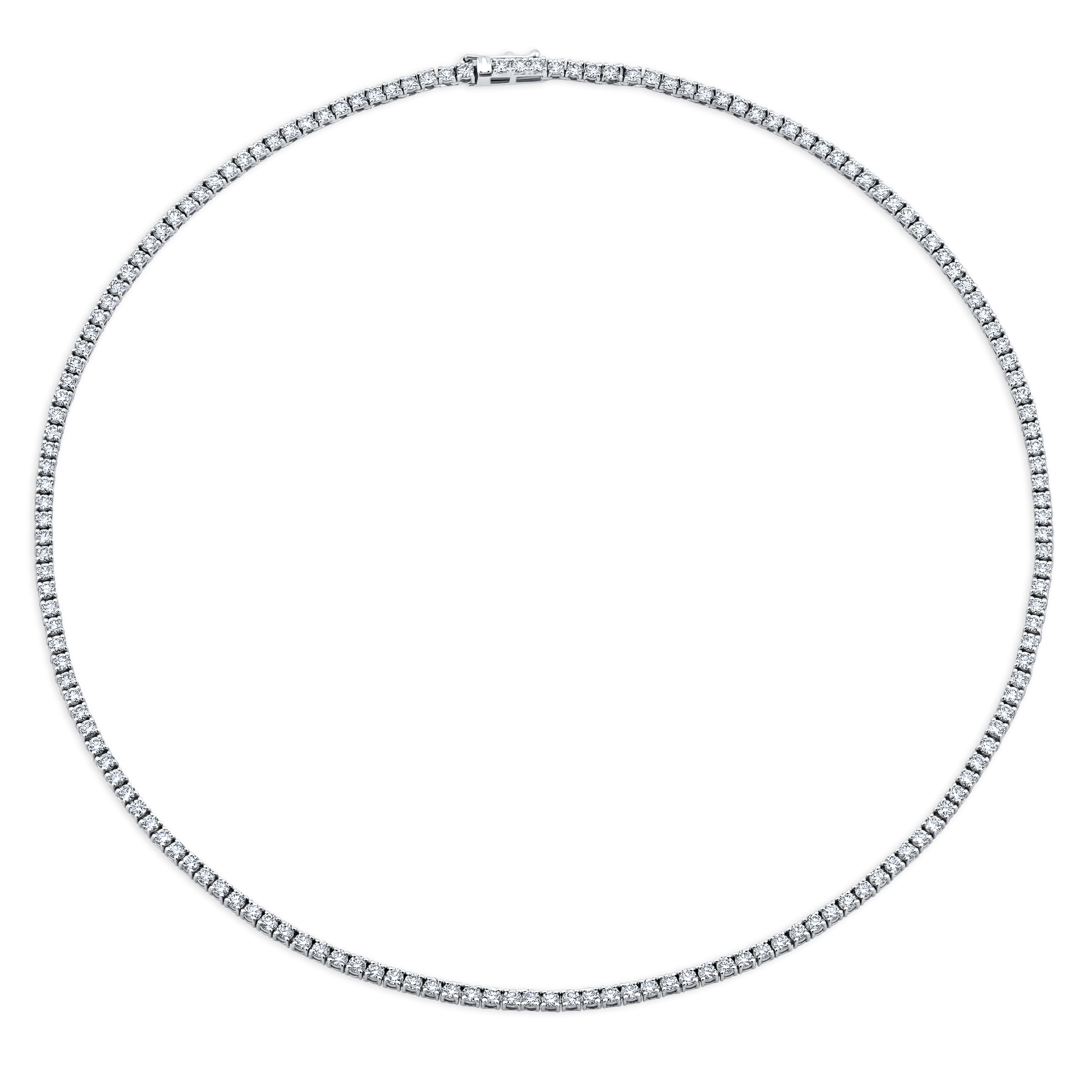18K White Gold 4-Prong Straight Line Diamond Necklace - Jackson Hole Jewelry Company