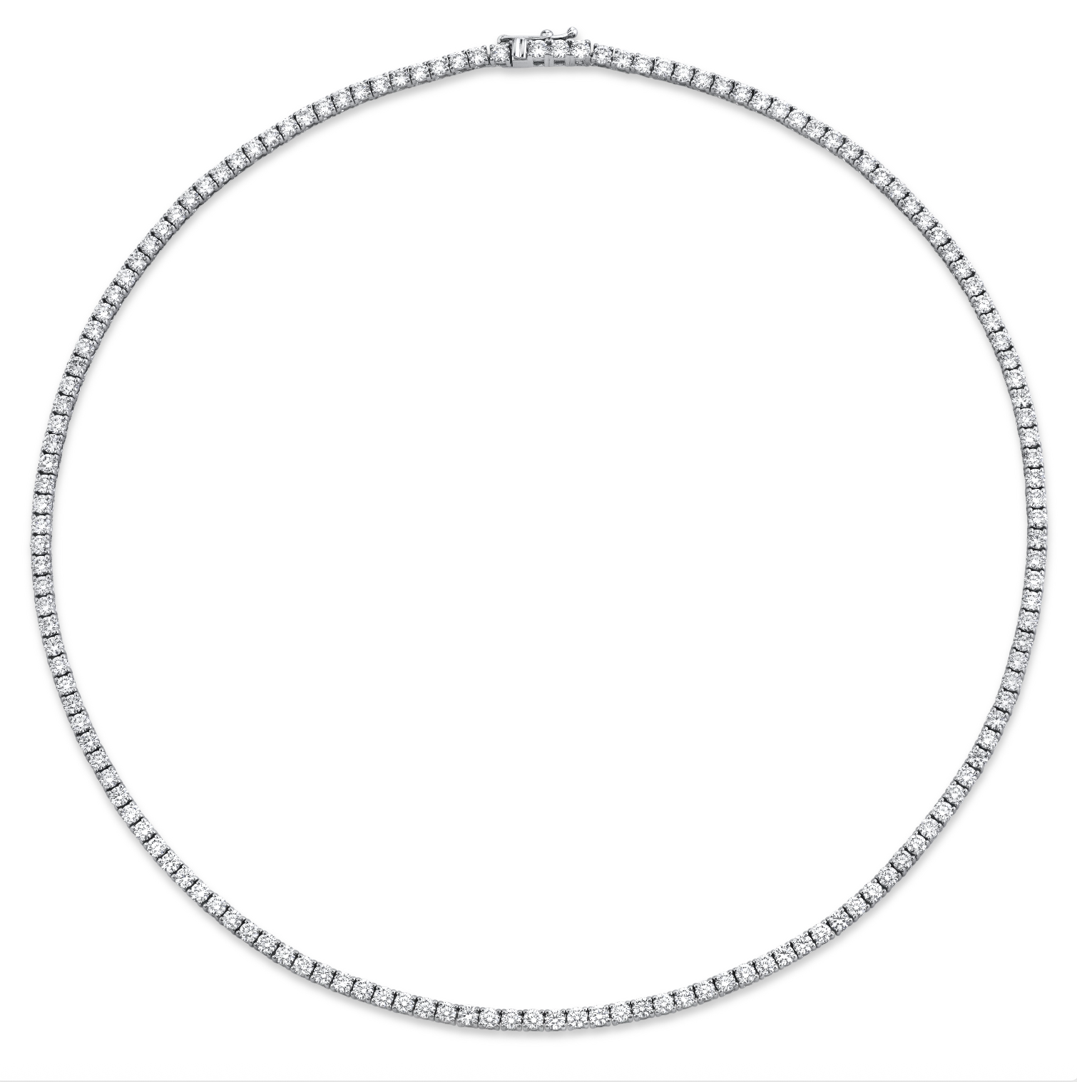 18K White Gold 4-Prong Straight Line Diamond Necklace - Jackson Hole Jewelry Company