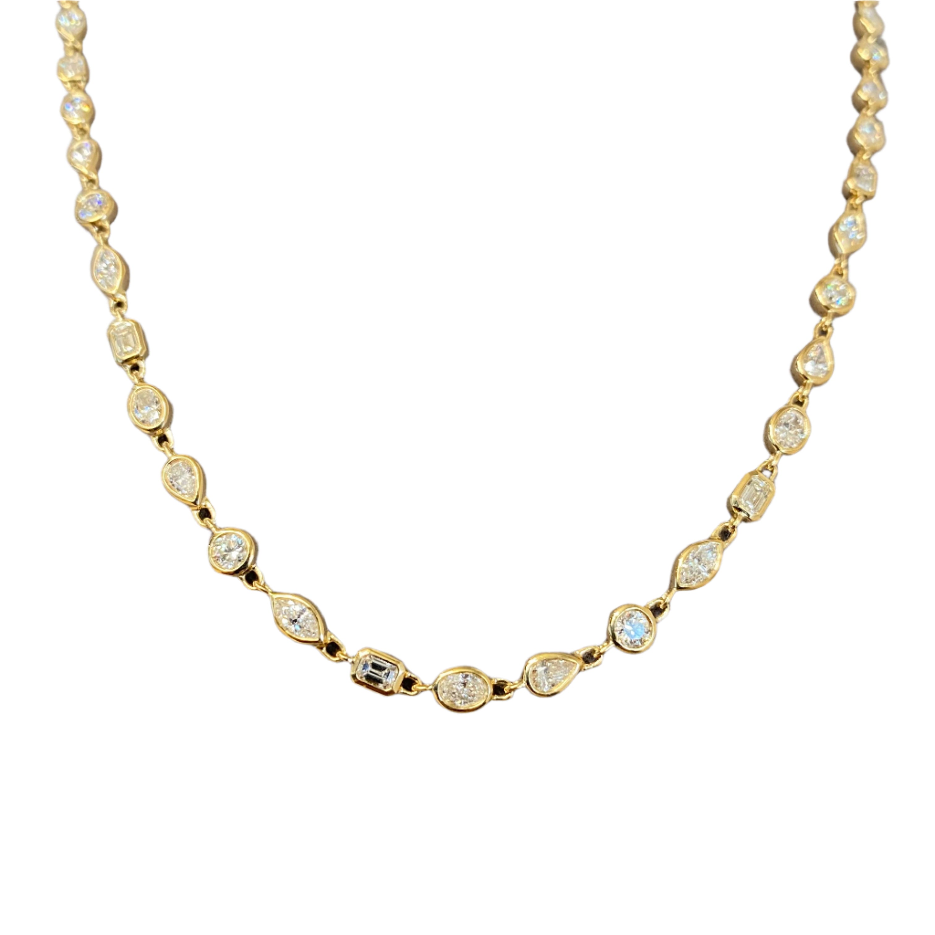 18K Yellow Gold Mixed Cut Diamond Necklace – 5.03 Carats - Jackson Hole Jewelry Company