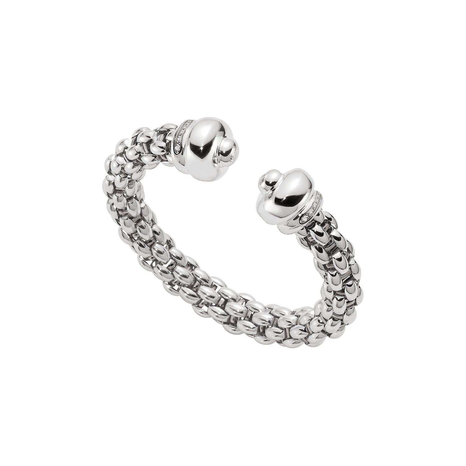 FOPE ICONE Flex'it 18K Gold Open Bangle Bracelet with Diamonds - 0.48 carats - Jackson Hole Jewelry Company