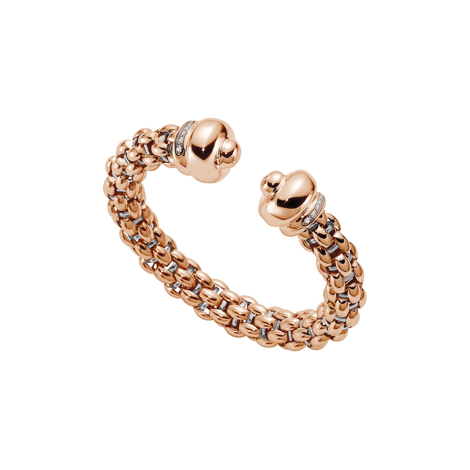 FOPE ICONE Flex'it 18K Gold Open Bangle Bracelet with Diamonds - 0.48 carats - Jackson Hole Jewelry Company