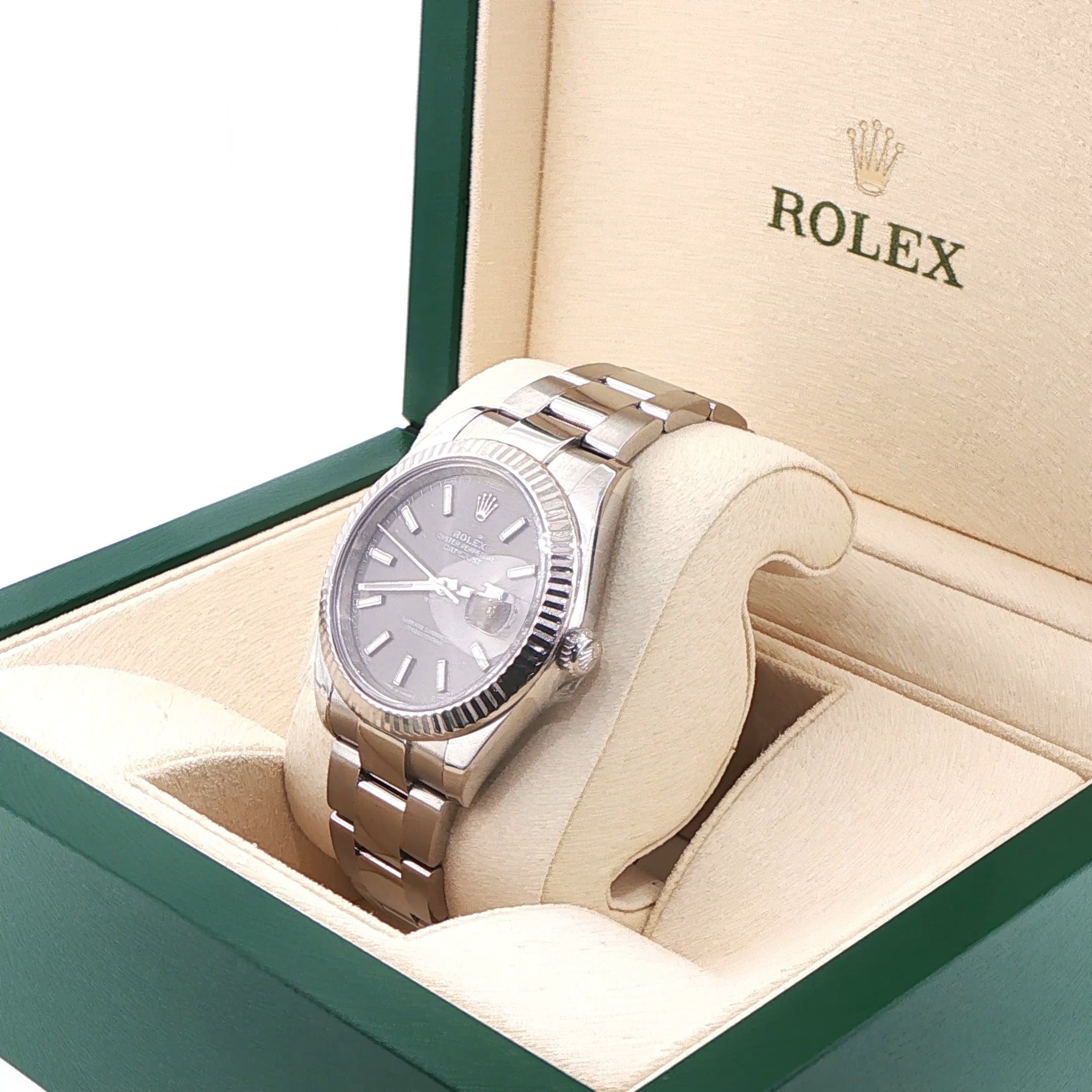 Rolex Datejust 41 in Oystersteel & White Gold with Dark Rhodium Dial on Oyster (Box & Card, 2021) - Jackson Hole Jewelry Company