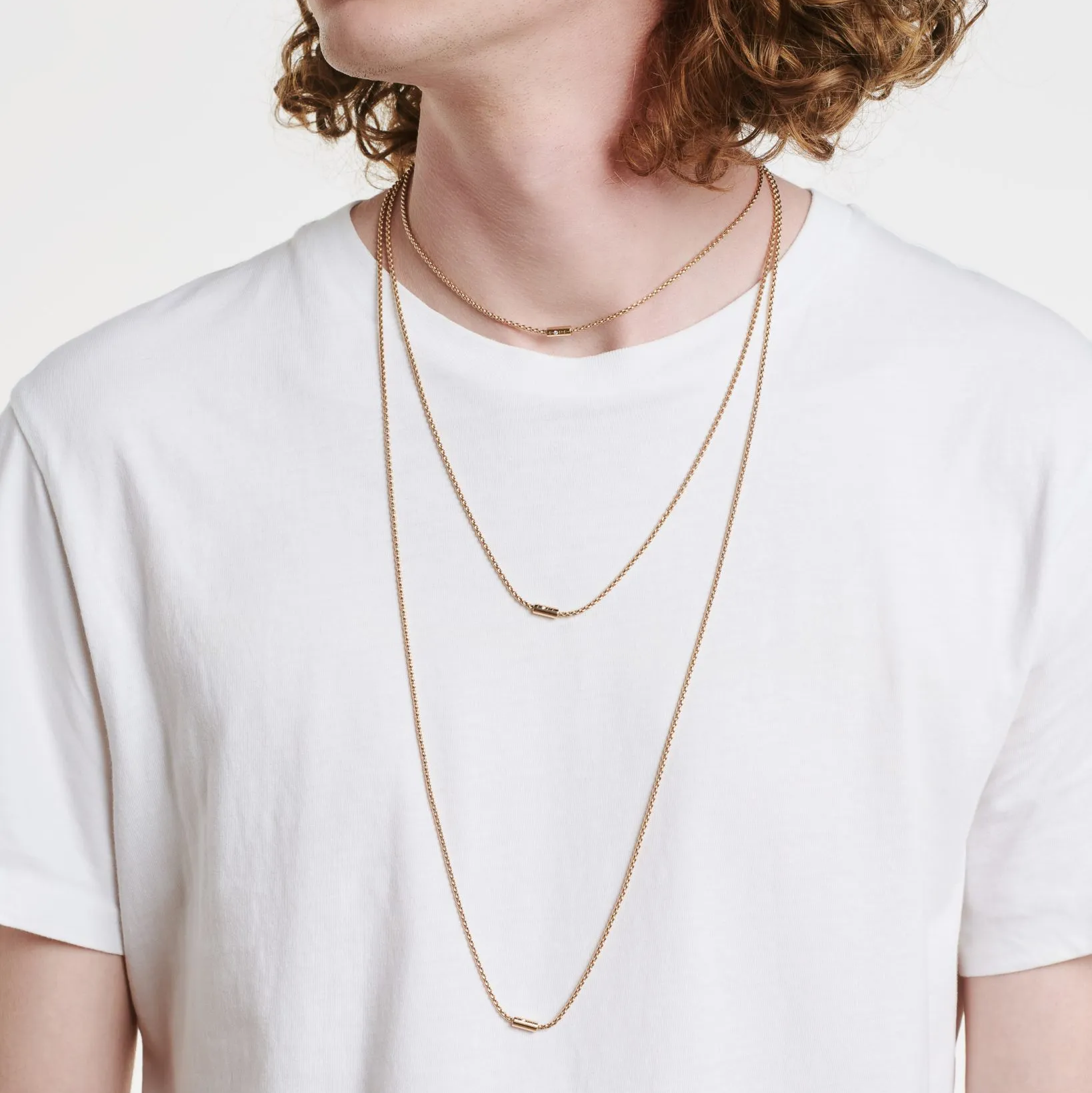 FOPE ARIA 18K Gold Necklace with Ornamental Clasp and a White Diamond - 0.02 carats - Jackson Hole Jewelry Company