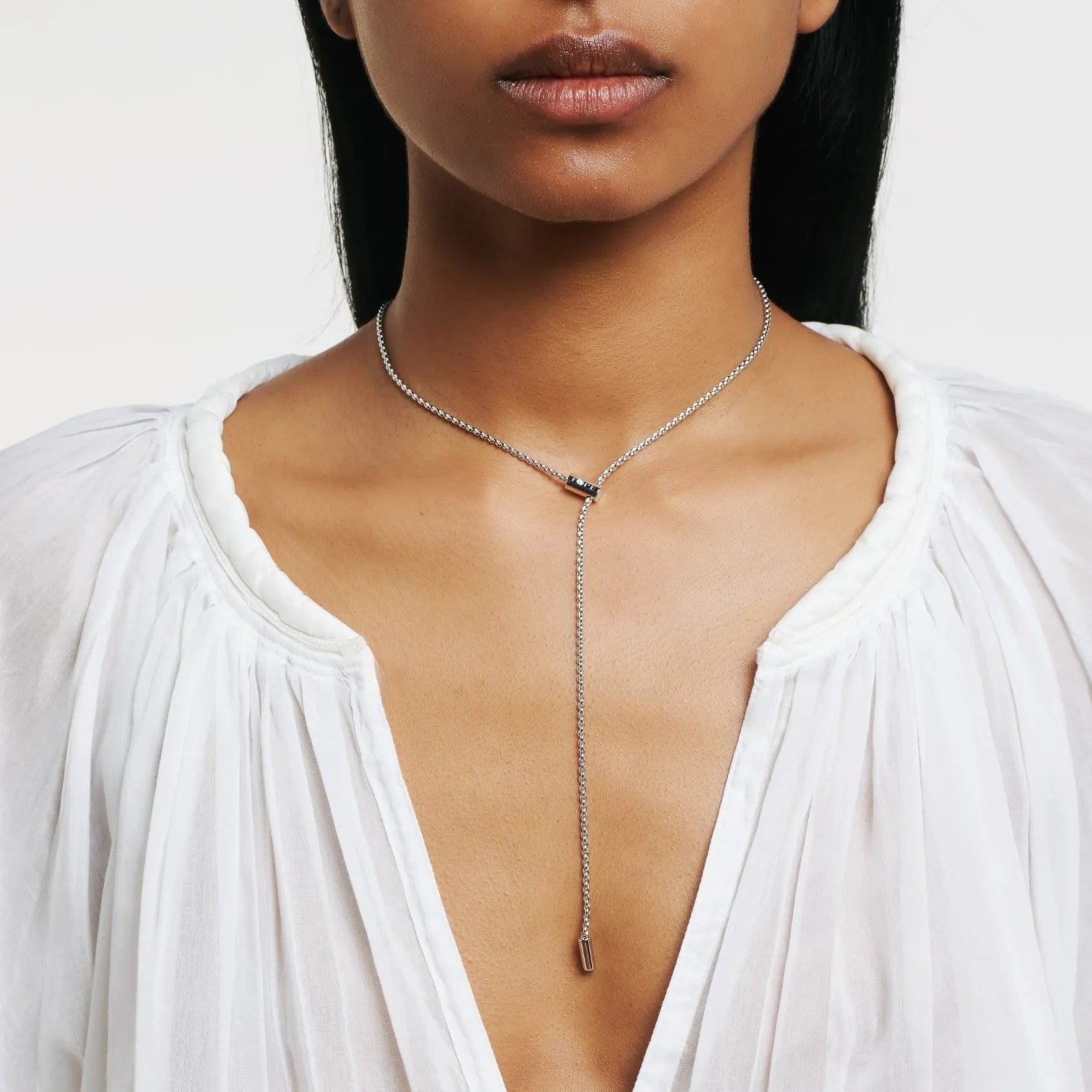 FOPE ARIA 18K Gold Adjustable Necklace with Ornamental Clasp and a White Diamond - Jackson Hole Jewelry Company