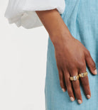 FOPE PANORAMA 18K Gold Flex'it Ring with White Diamond Pavé Set Rondels - 0.23 carats - Jackson Hole Jewelry Company