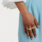 FOPE PANORAMA 18K Gold Flex'it Ring with Gold & White Diamond Set Rondels - 0.08 carats - Jackson Hole Jewelry Company