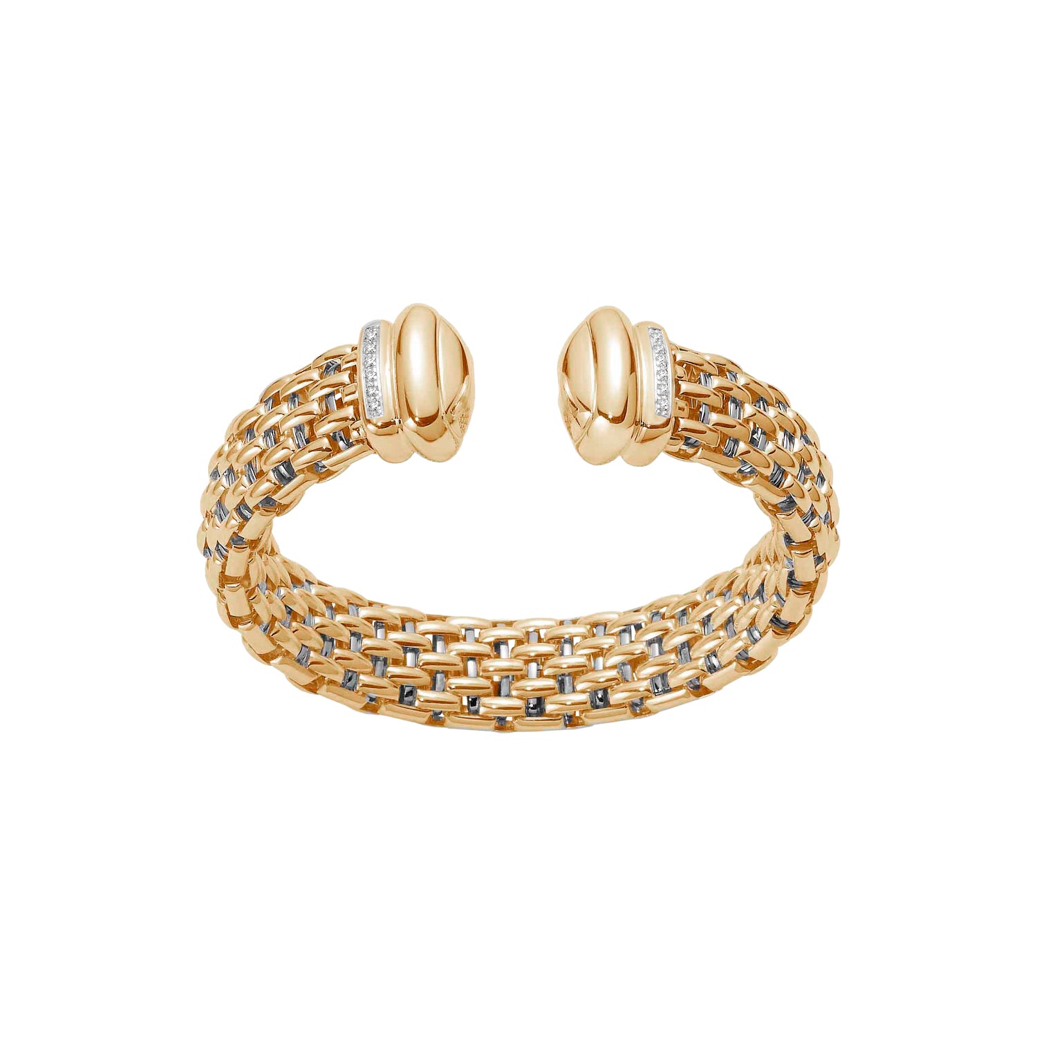 FOPE ICONE 18K Gold Open Bangle Bracelet with Diamonds - 0.85 carats - Jackson Hole Jewelry Company