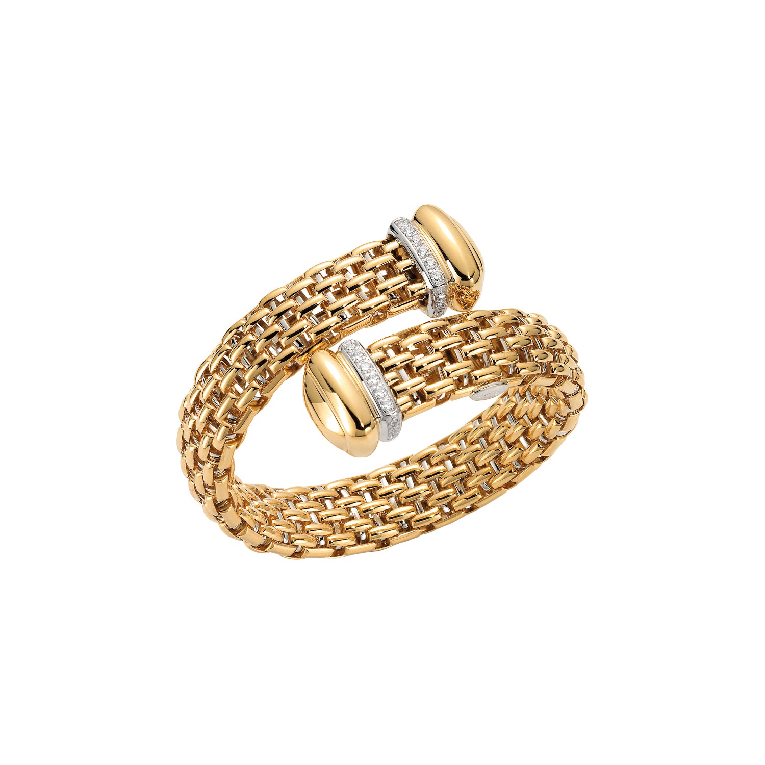 FOPE ICONE 18K Gold Cross Over Bangle Bracelet with Diamonds - 0.80 carats - Jackson Hole Jewelry Company