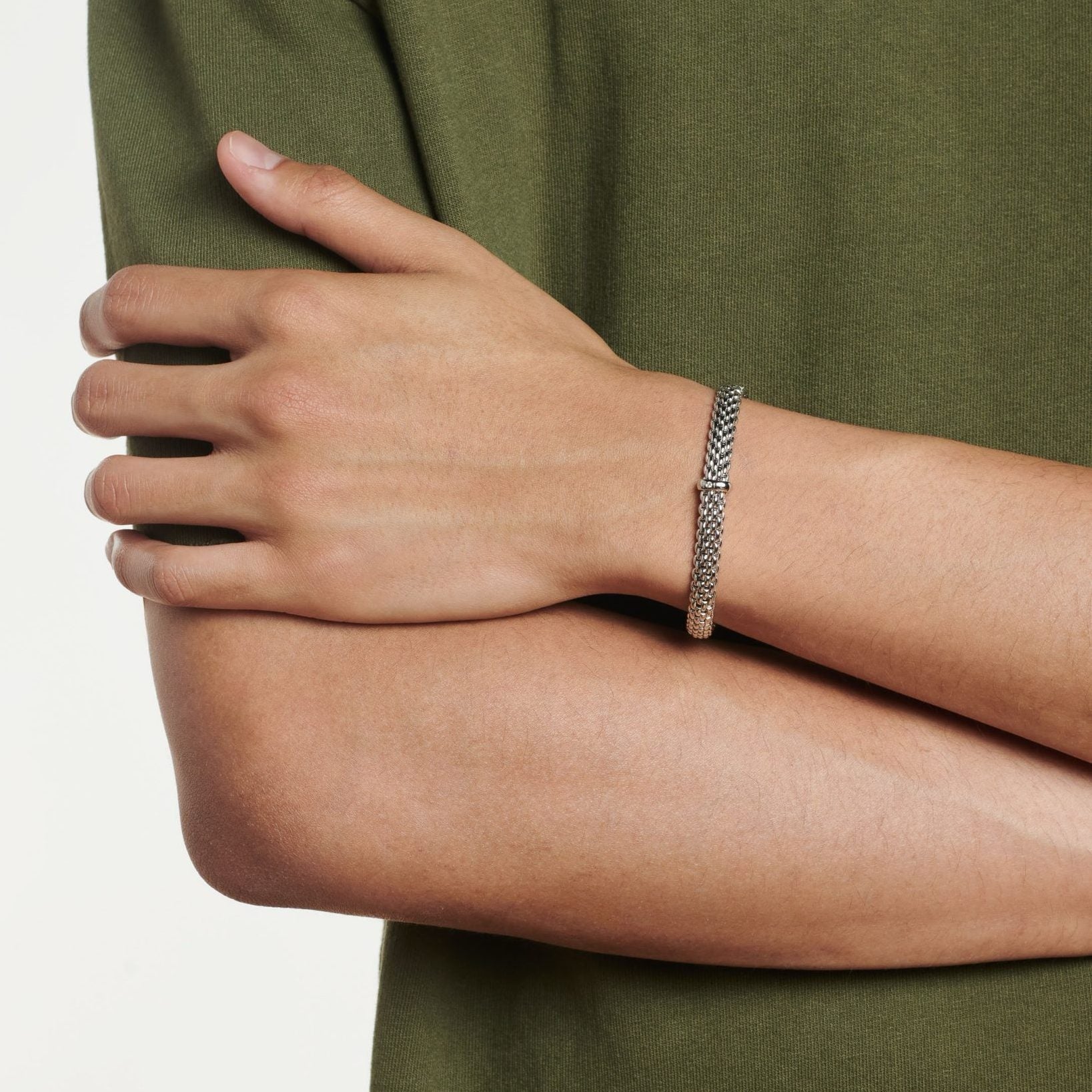 FOPE VENDOME 18K Gold Flex’it Bracelet with a White Diamond - Jackson Hole Jewelry Company