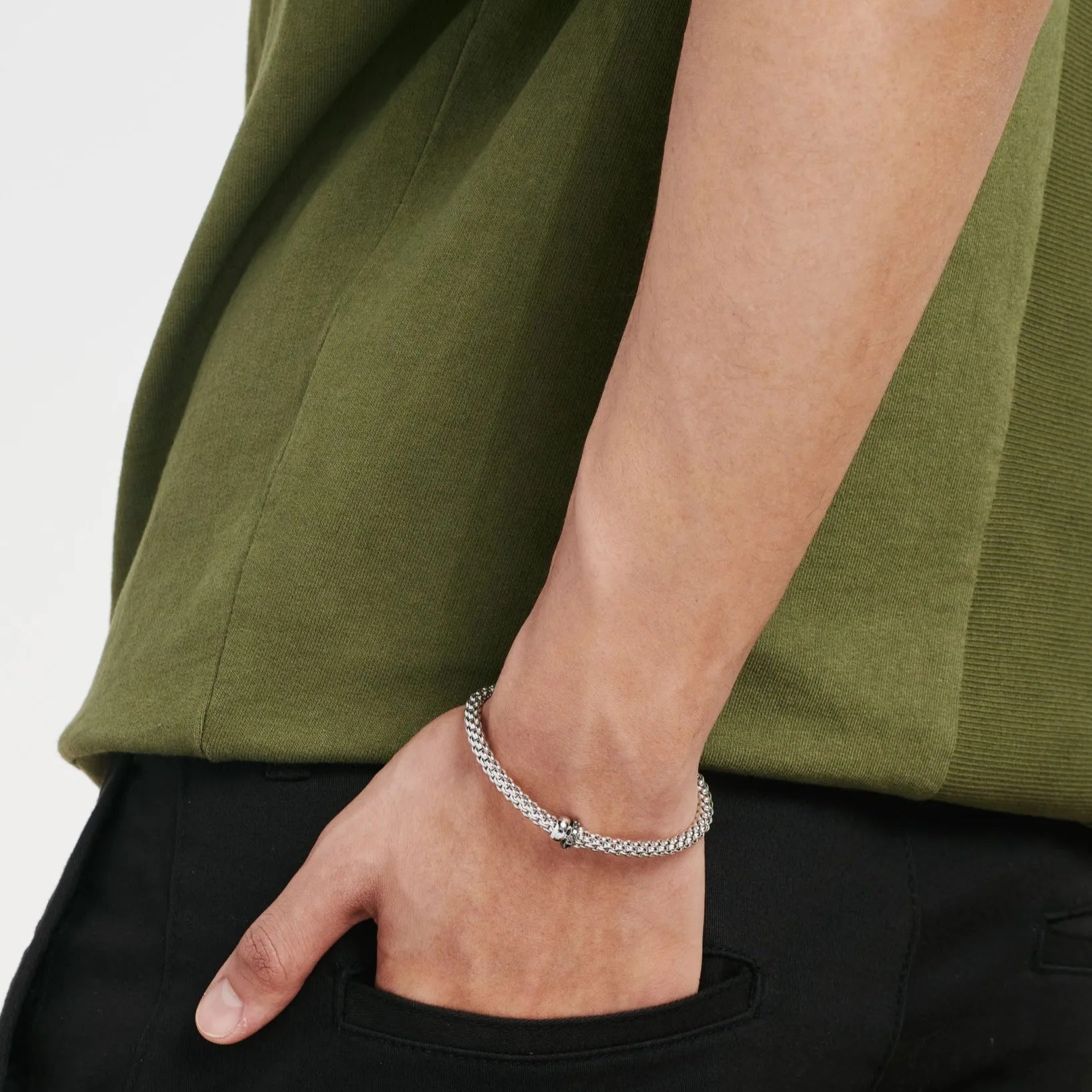 FOPE SOLO 18K Gold Flex’it Bracelet With Black Diamond Set Rondels - 0.30 carats - Jackson Hole Jewelry Company