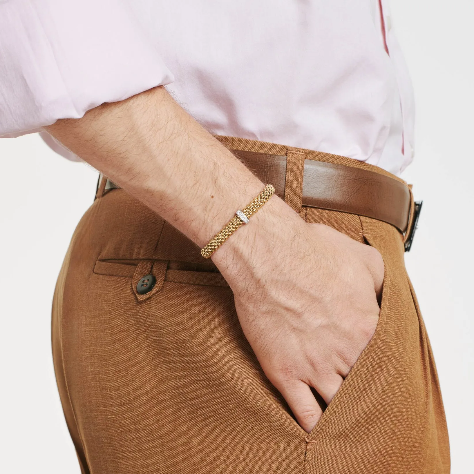 FOPE VENDOME 18K Gold Flex’it Bracelet with White Diamonds - 0.35 carats - Jackson Hole Jewelry Company