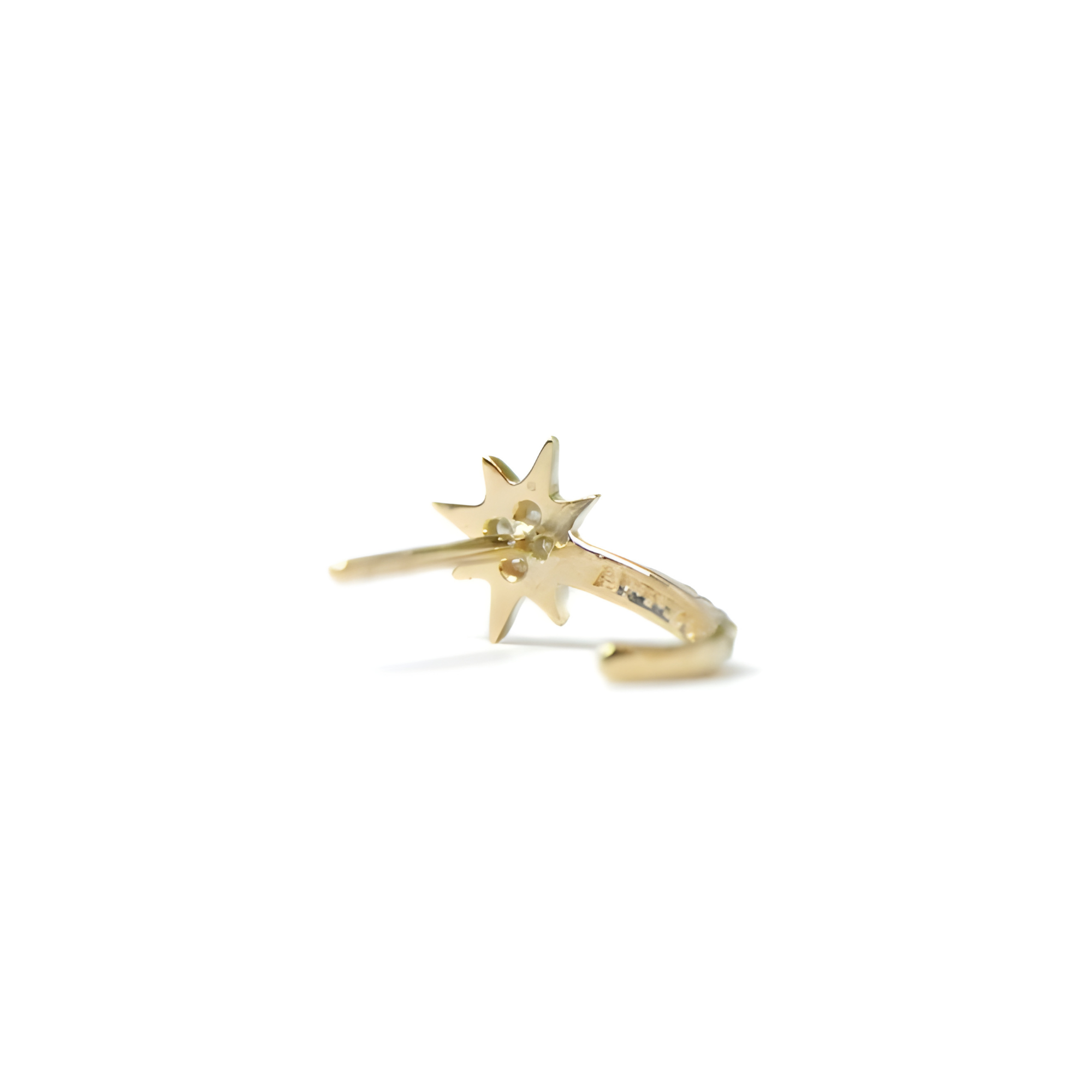 ANZIE Micro Aztec North Star Half Hoop Earrings in 14K Gold 0.09 cttw - Jackson Hole Jewelry Company