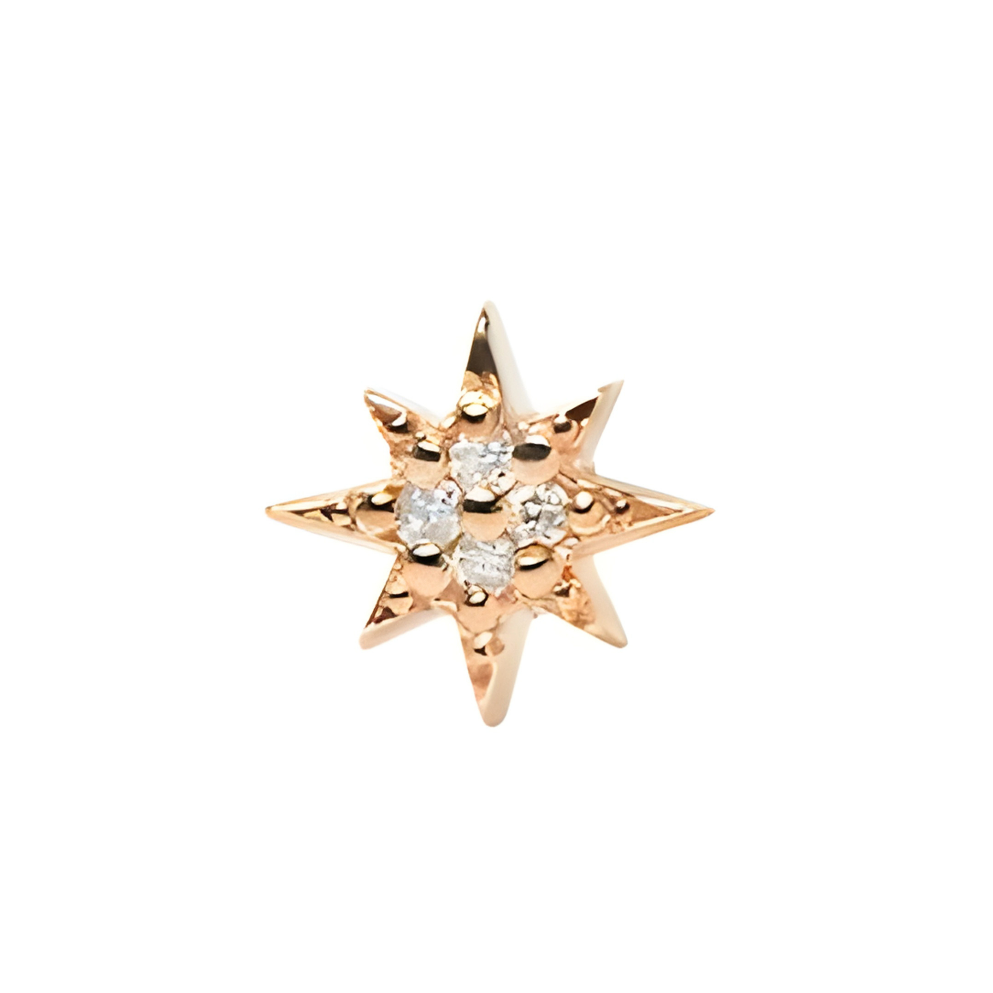 ANZIE Aztec North Star Single Stud in 14K Gold 0.02 cttw - Jackson Hole Jewelry Company