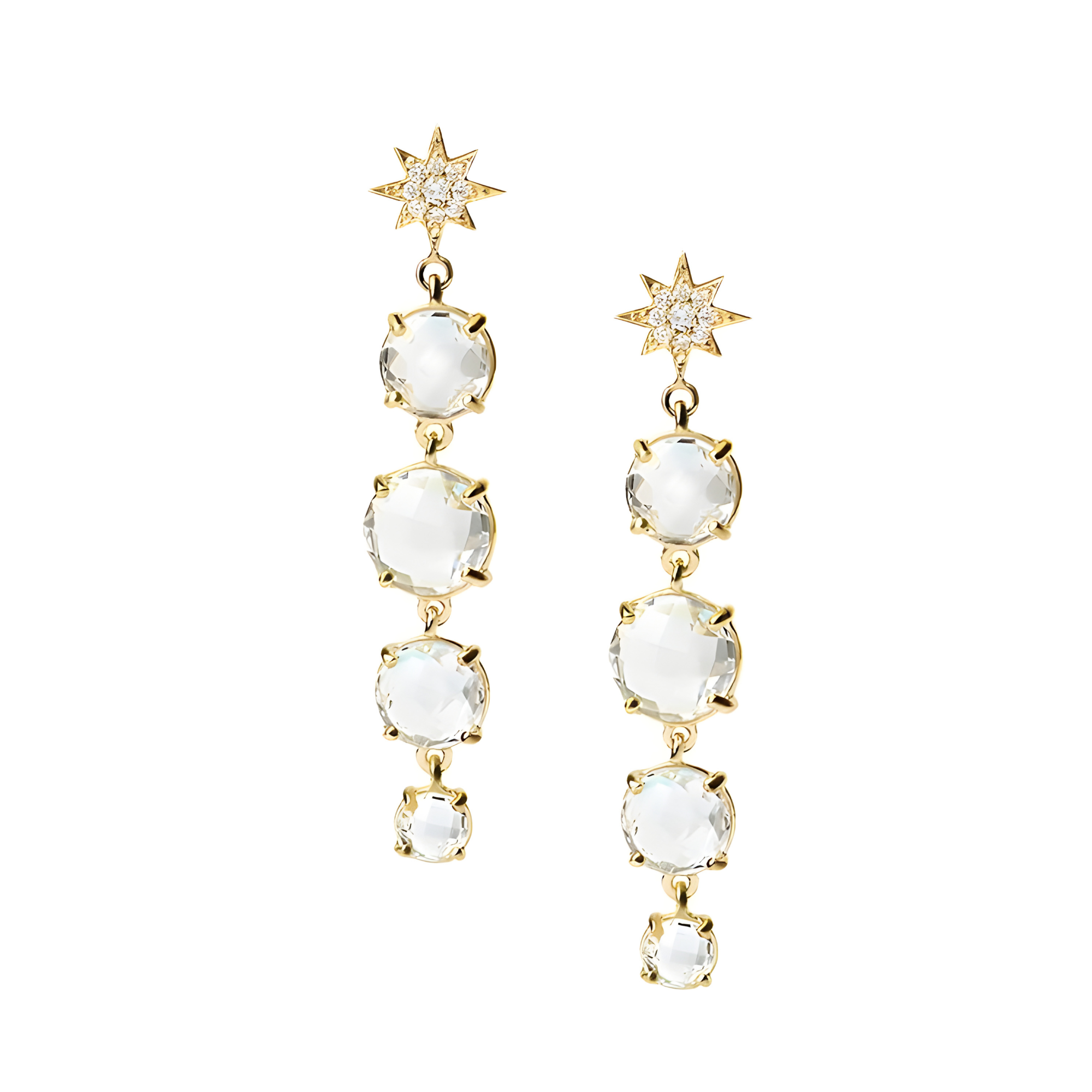 ANZIE Aztec North Star Melia Earrings in 14K Gold 0.10 cttw - Jackson Hole Jewelry Company